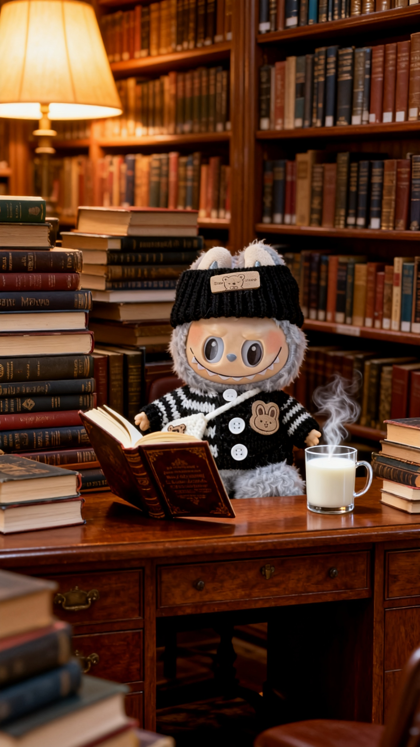 Black and white striped knitted sweater