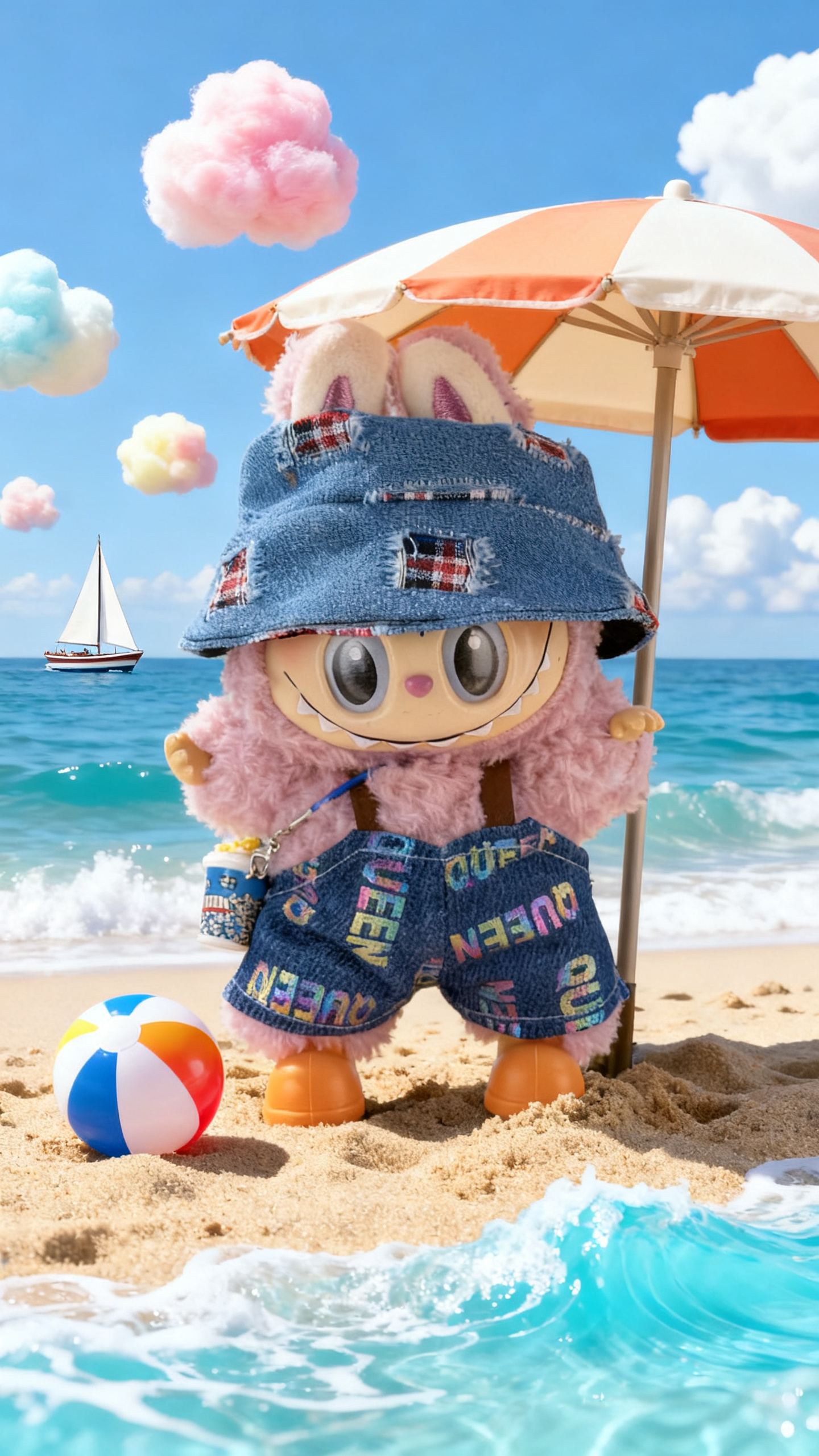 Denim hip-hop style pants