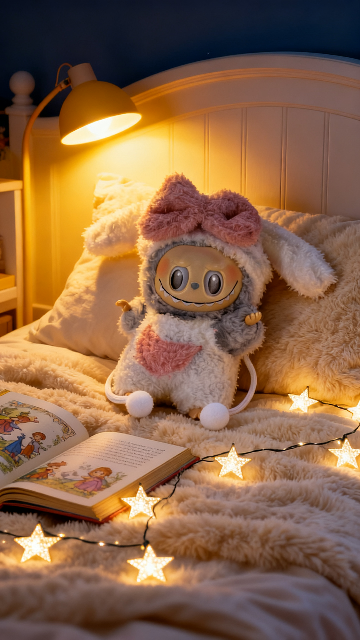 pink and white rabbit-shaped plush suit