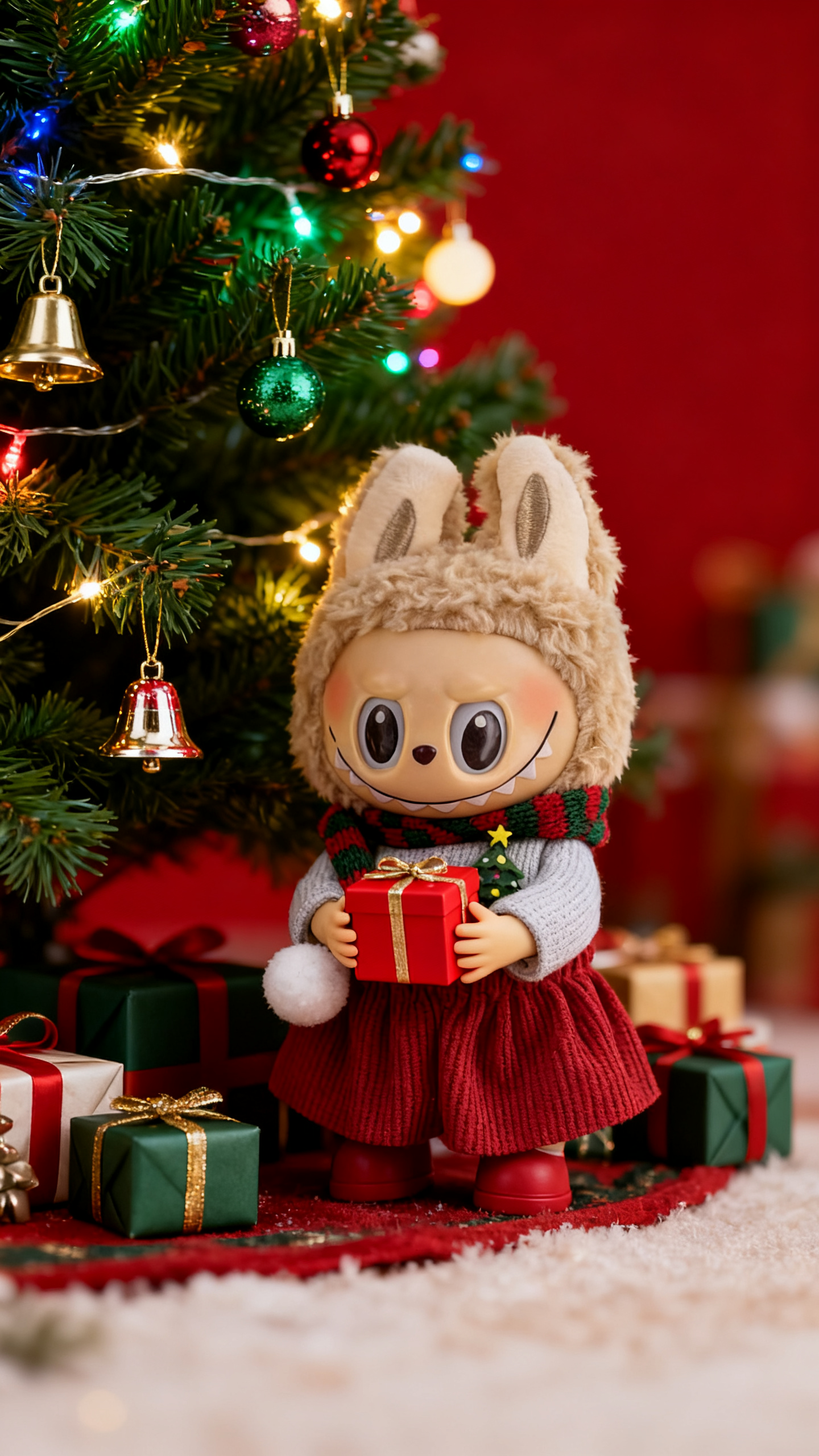 Red corduroy trousers for Christmas