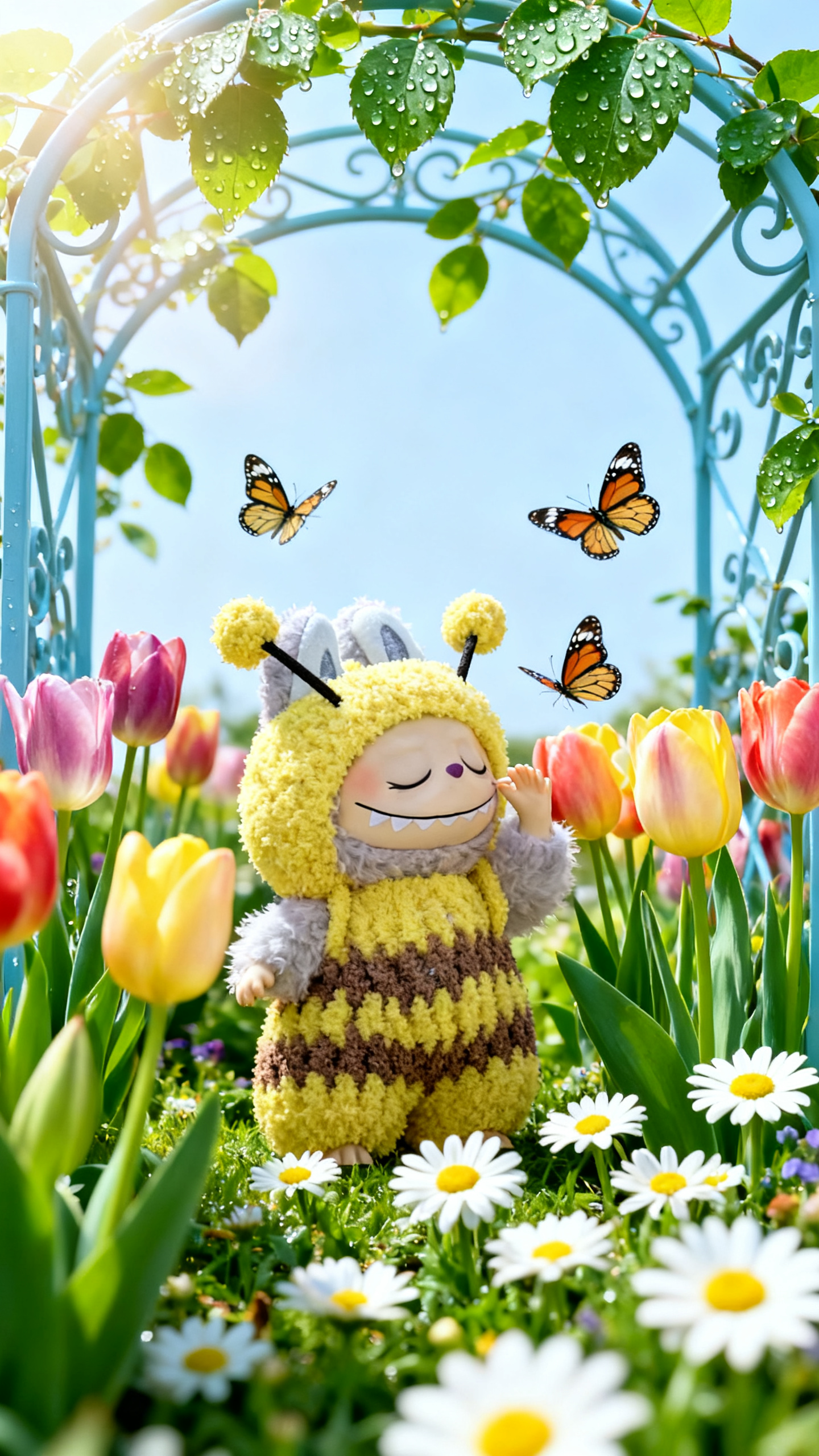 Yellow plush little bee set