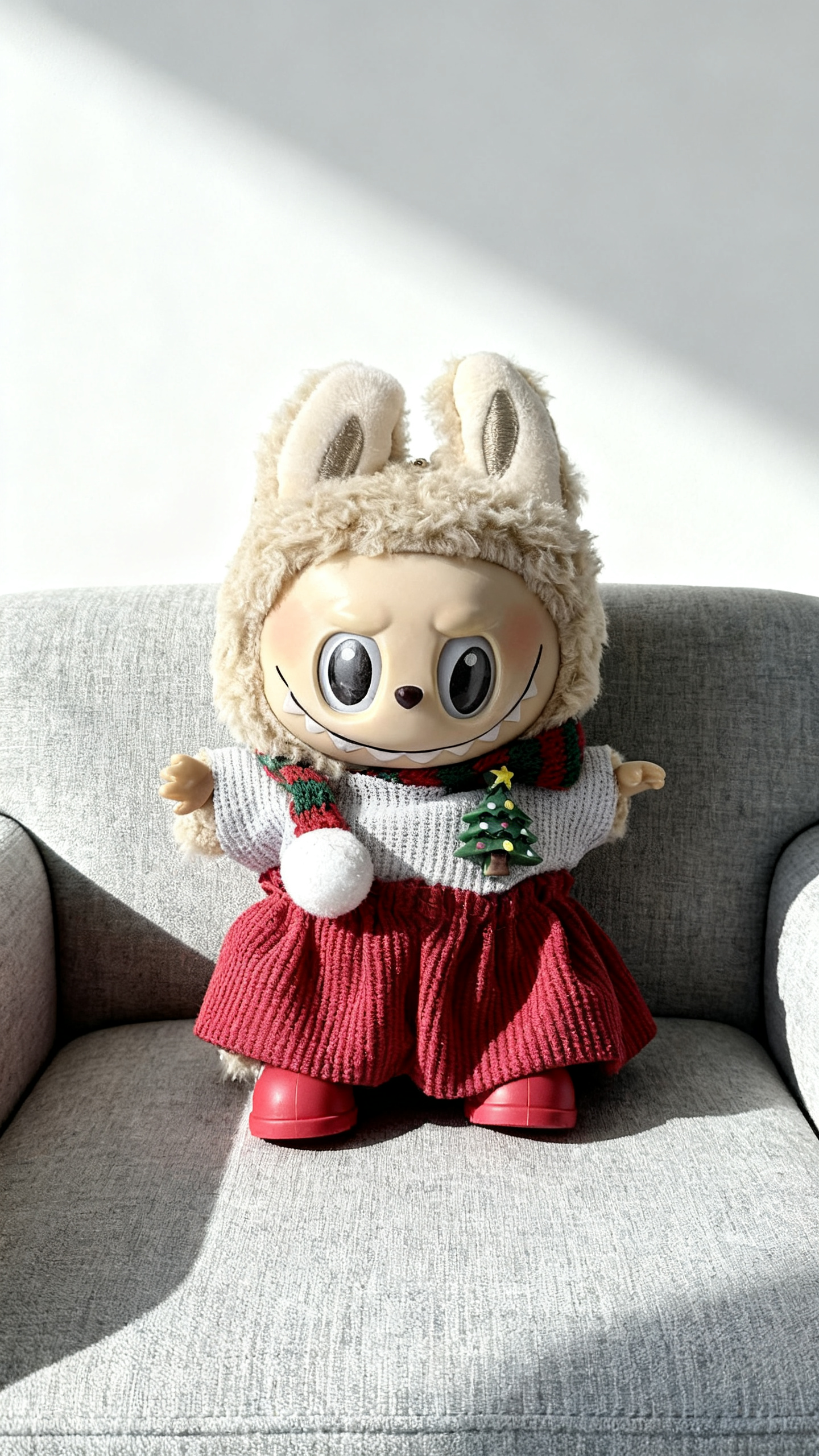 Red corduroy trousers for Christmas