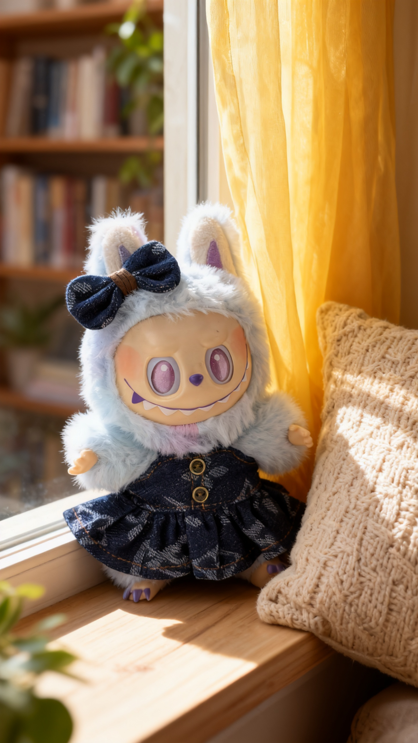 deep blue denim dress in the style of a big brand