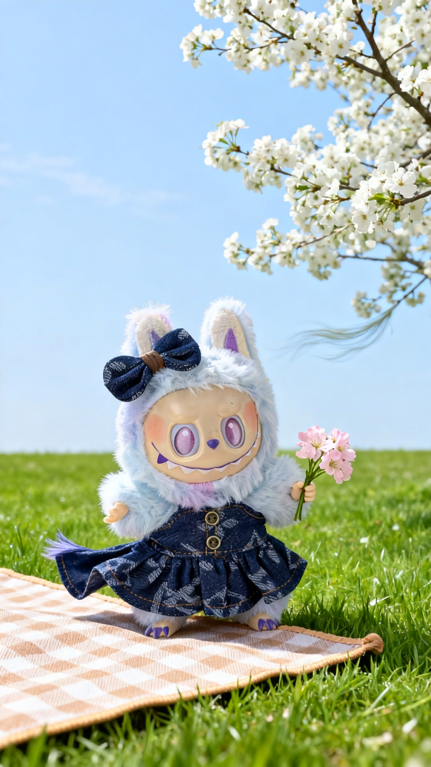 deep blue denim dress in the style of a big brand