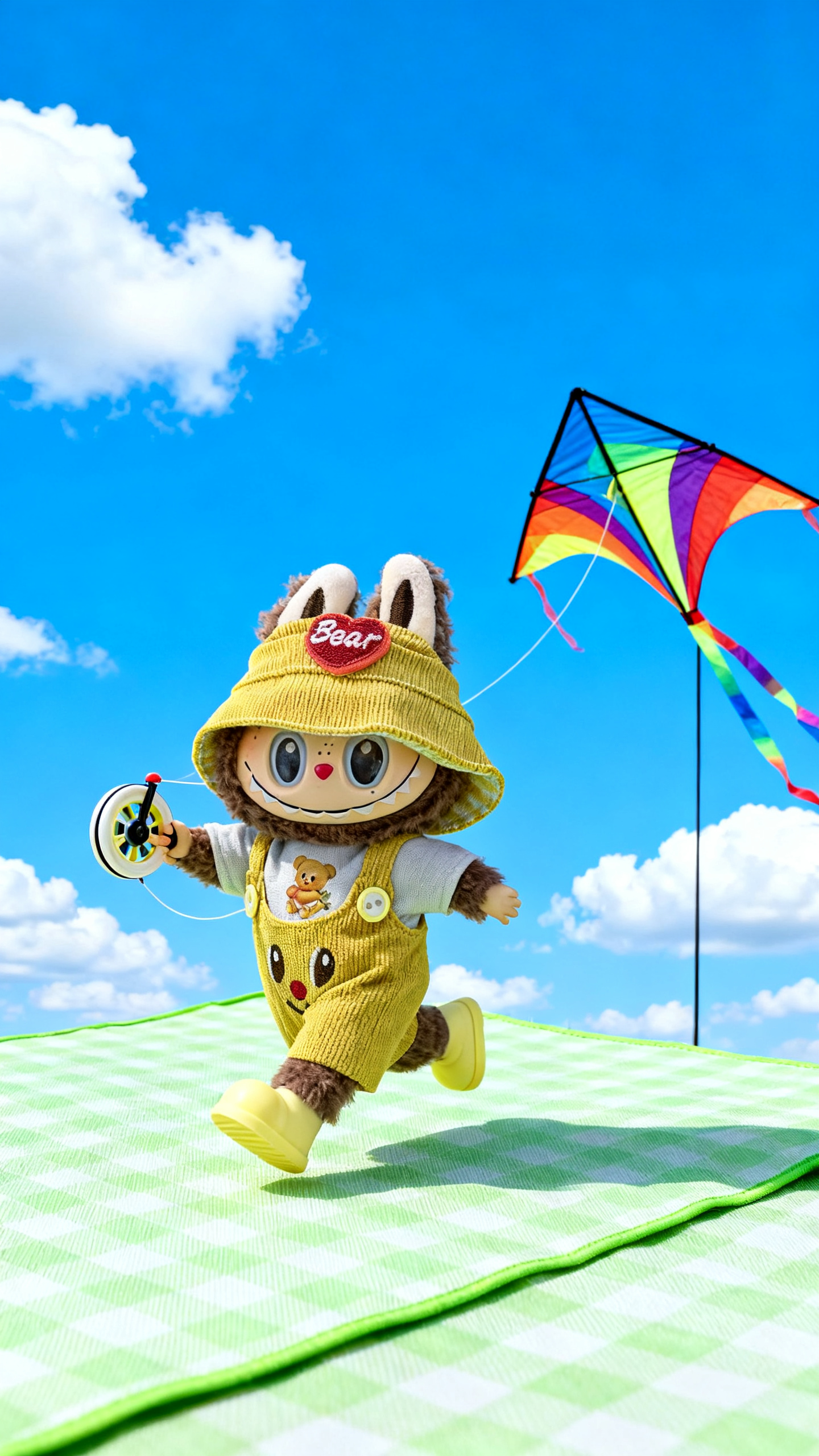 Yellow corduroy hooded trousers