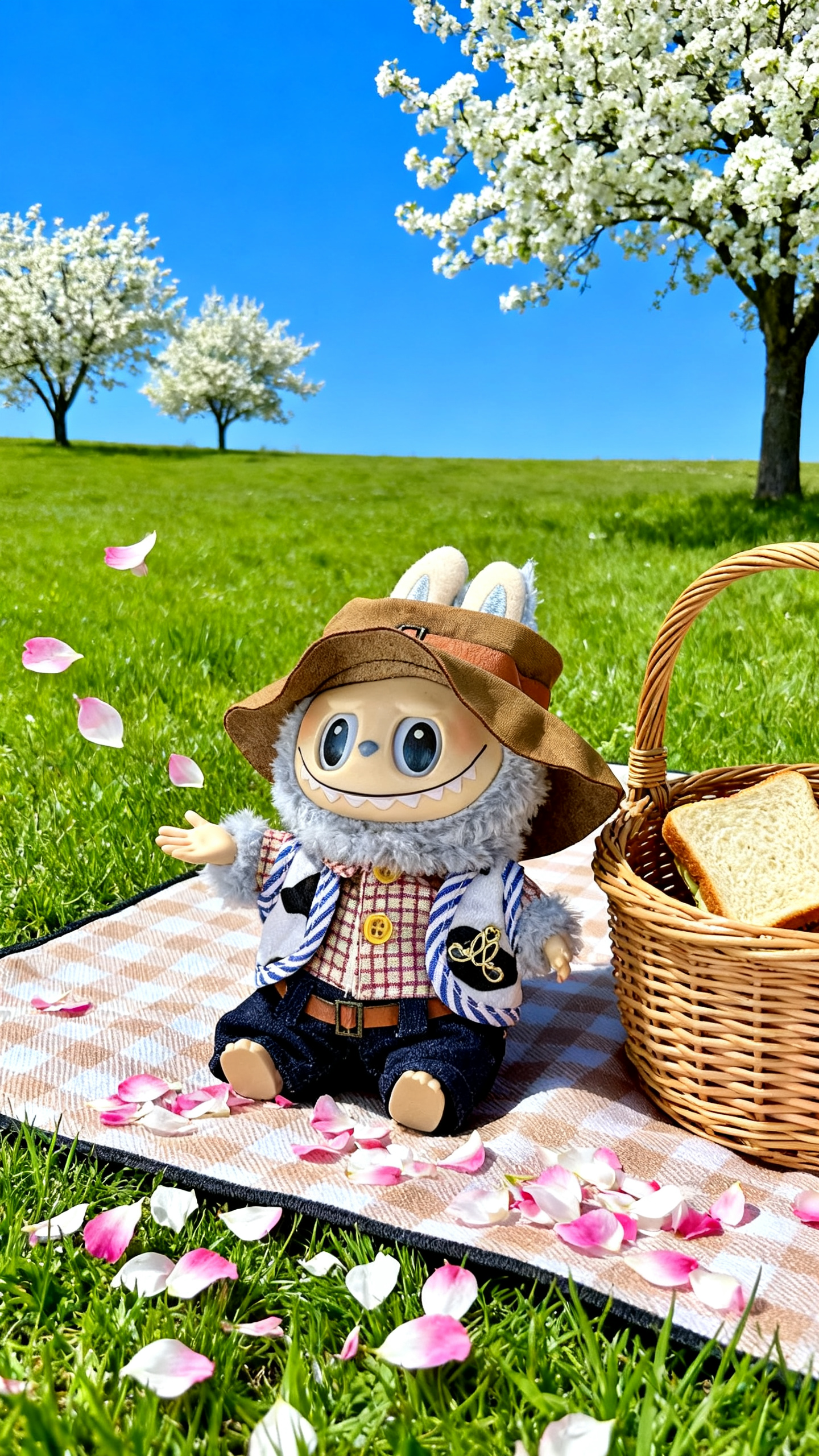 Blue sandy beach style hat set