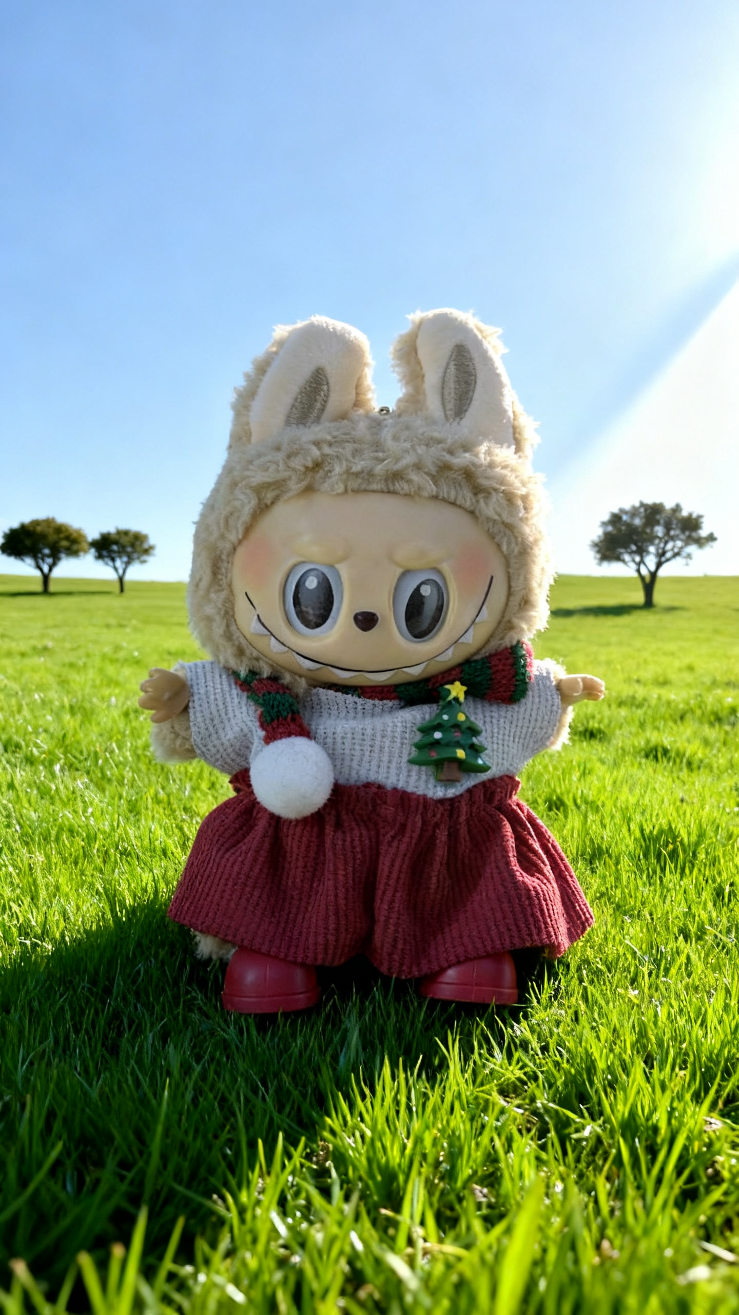 Red corduroy trousers for Christmas