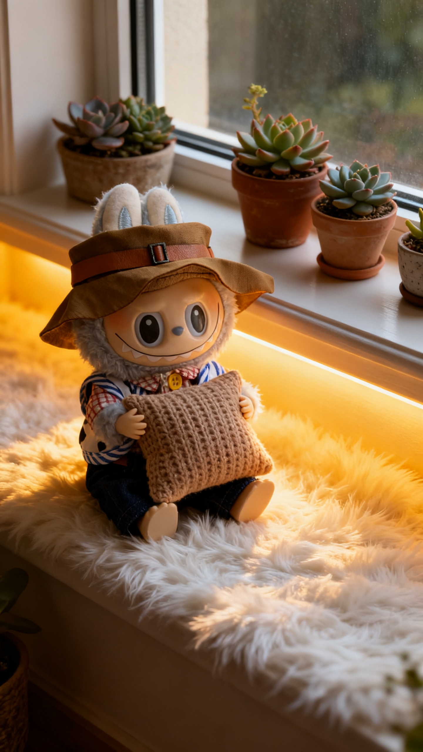 Blue sandy beach style hat set