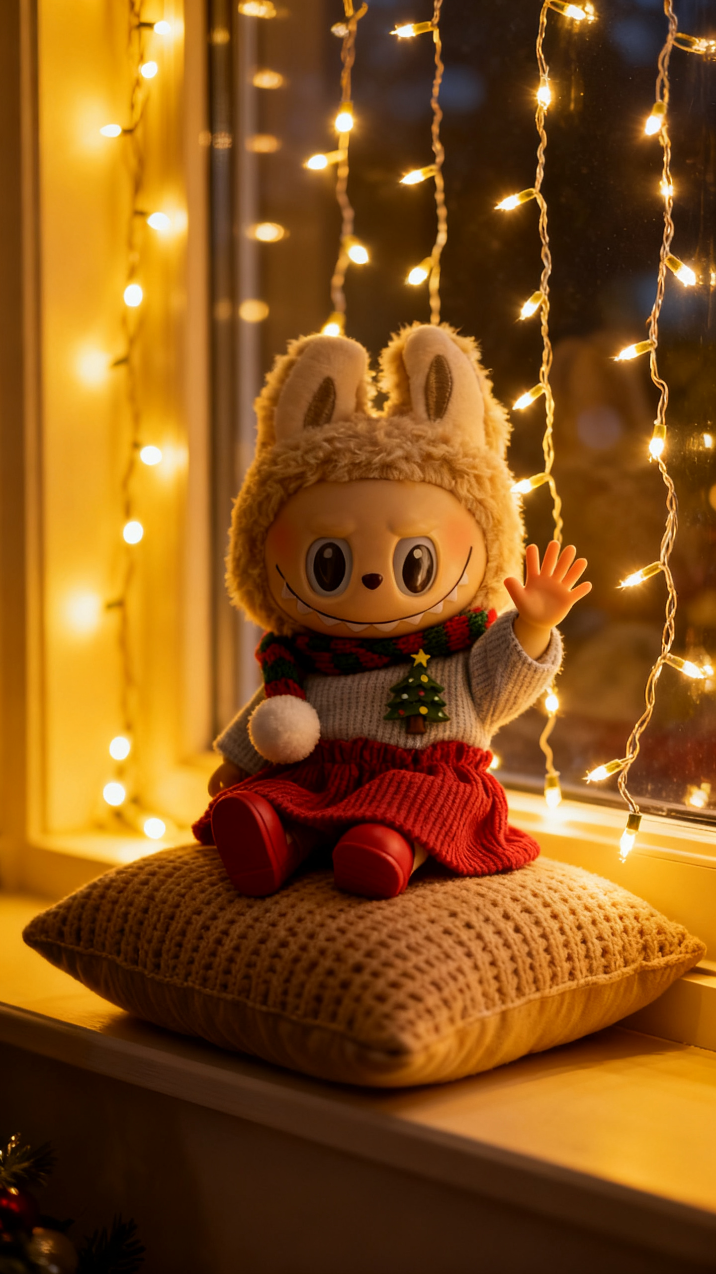 Red corduroy trousers for Christmas