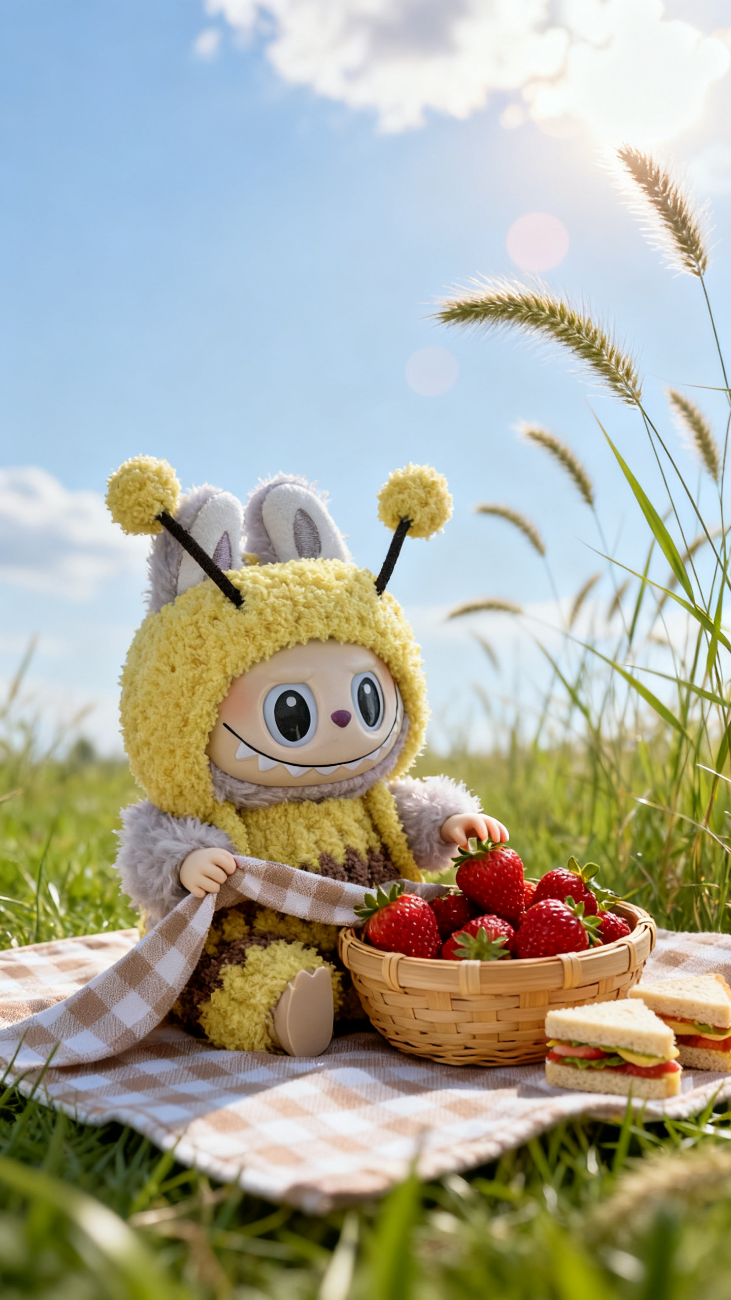 Yellow plush little bee set
