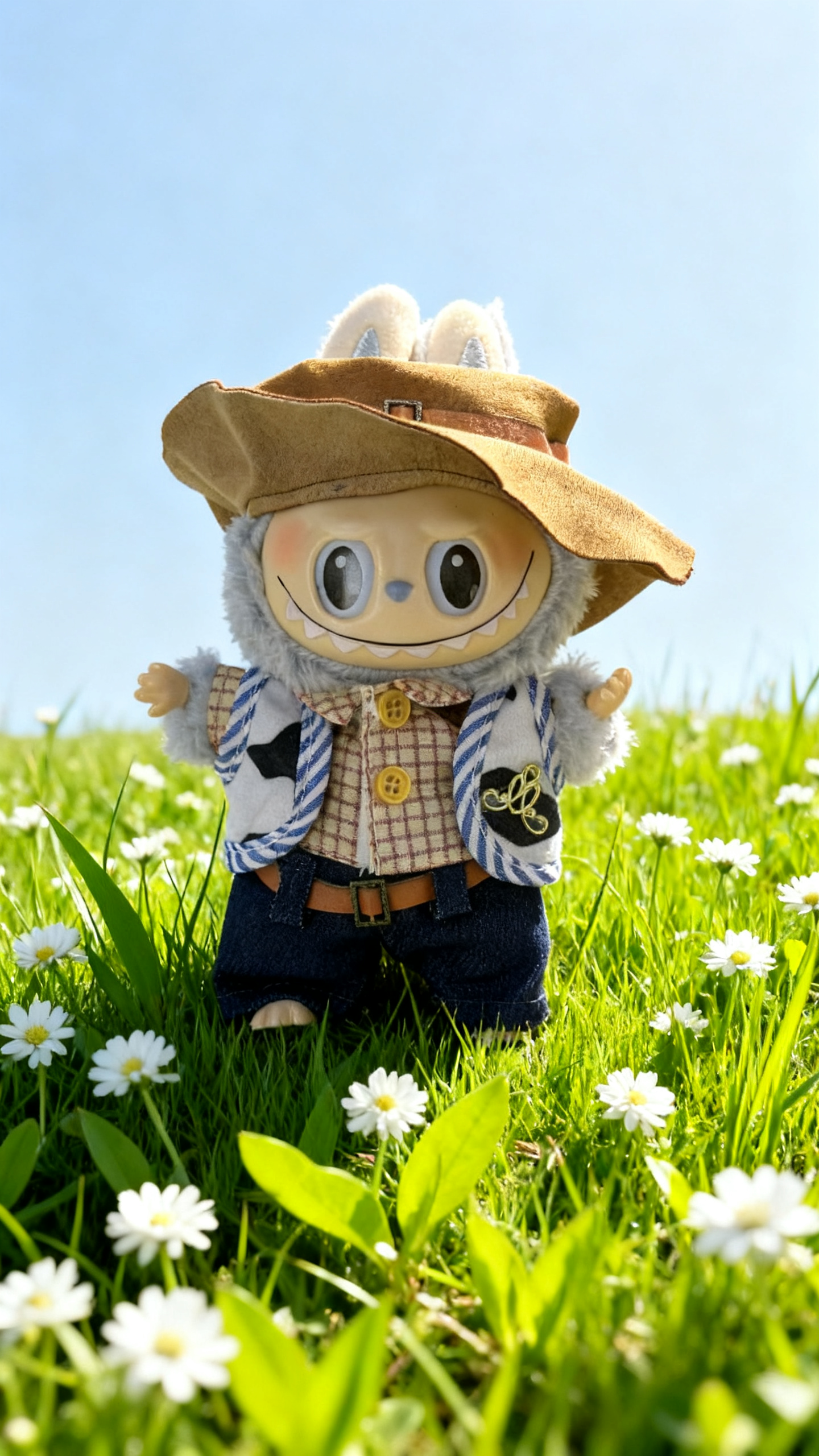 Blue sandy beach style hat set