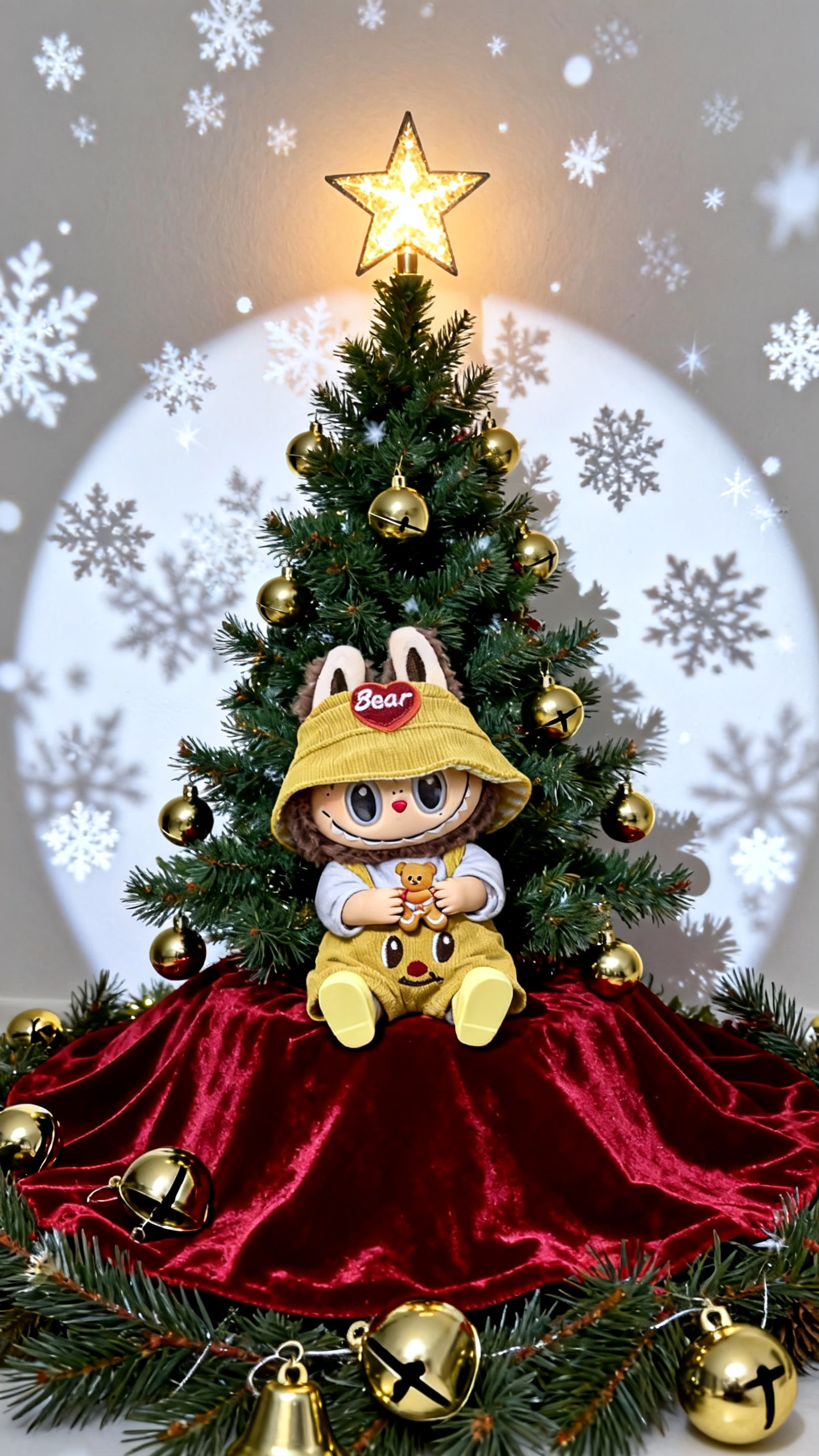 Yellow corduroy hooded trousers