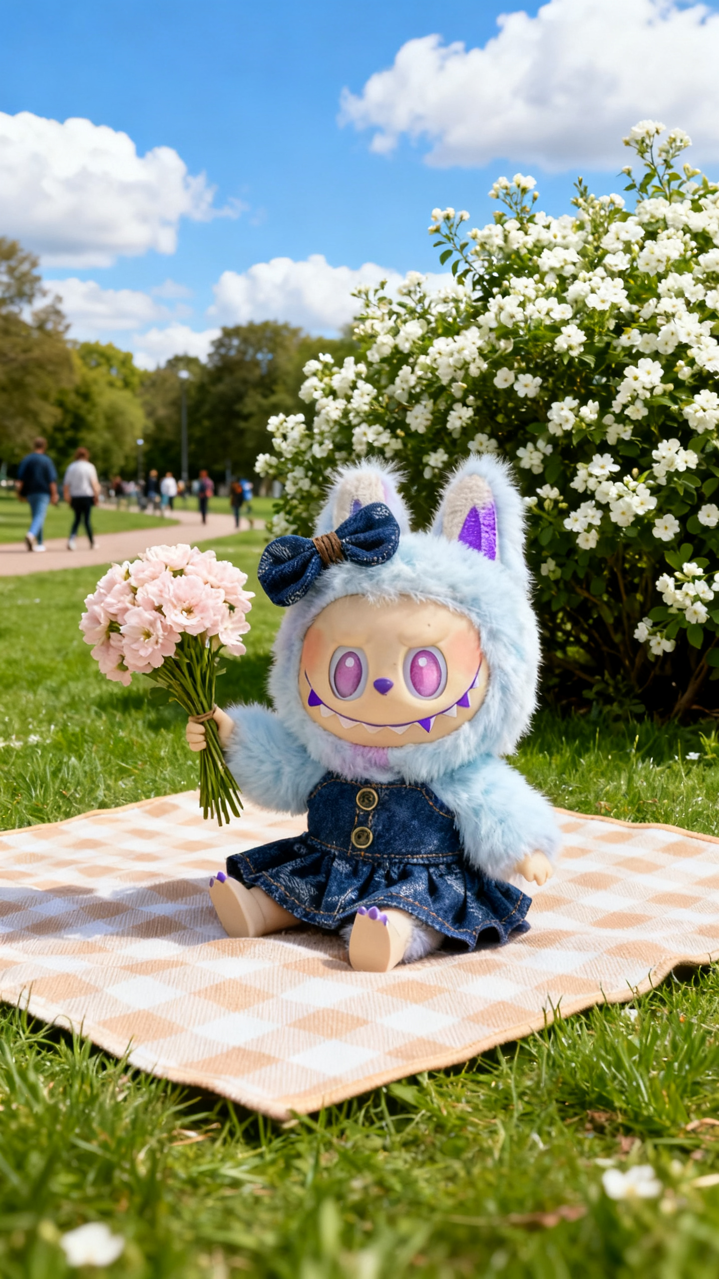 deep blue denim dress in the style of a big brand