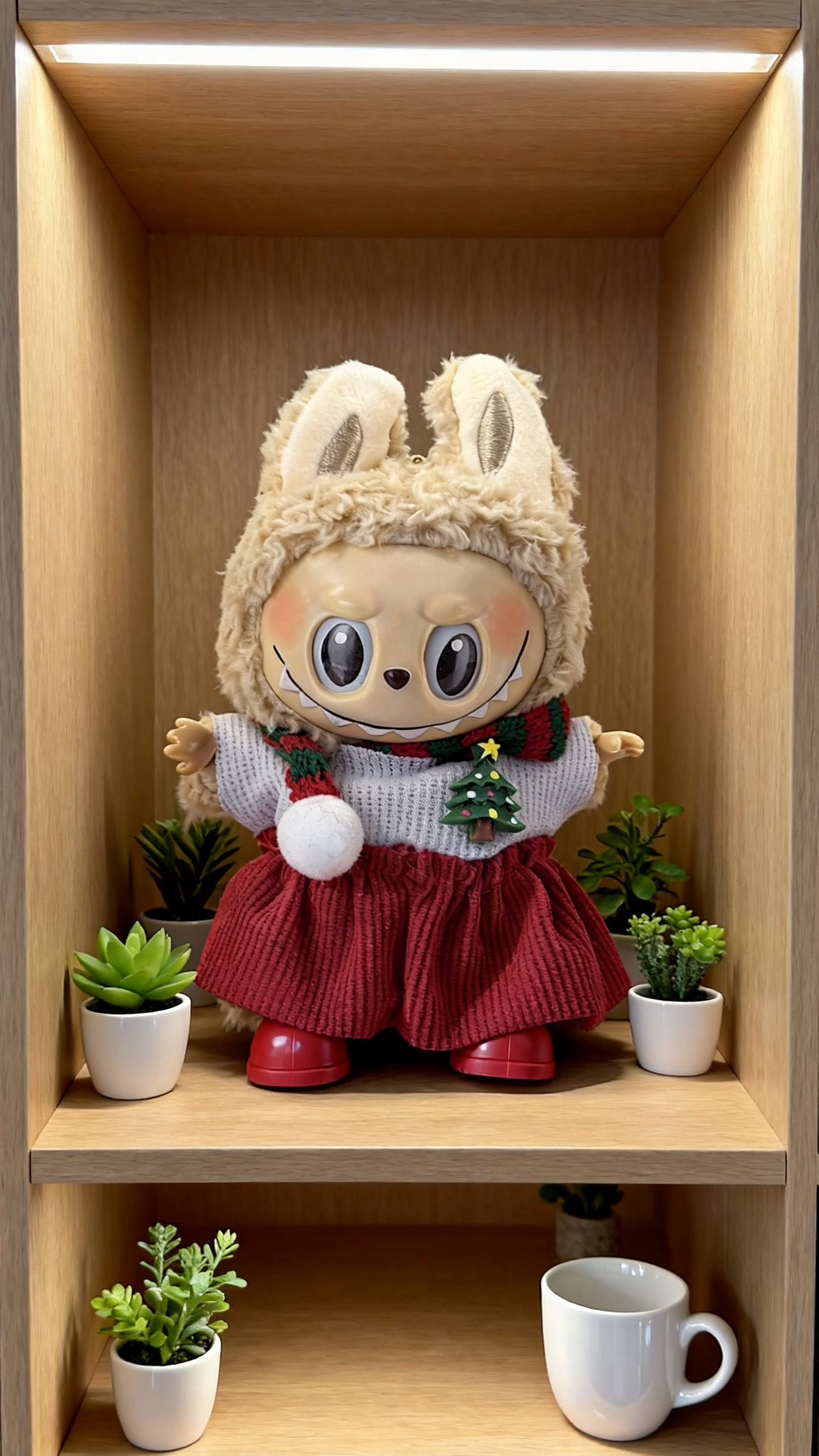 Red corduroy trousers for Christmas