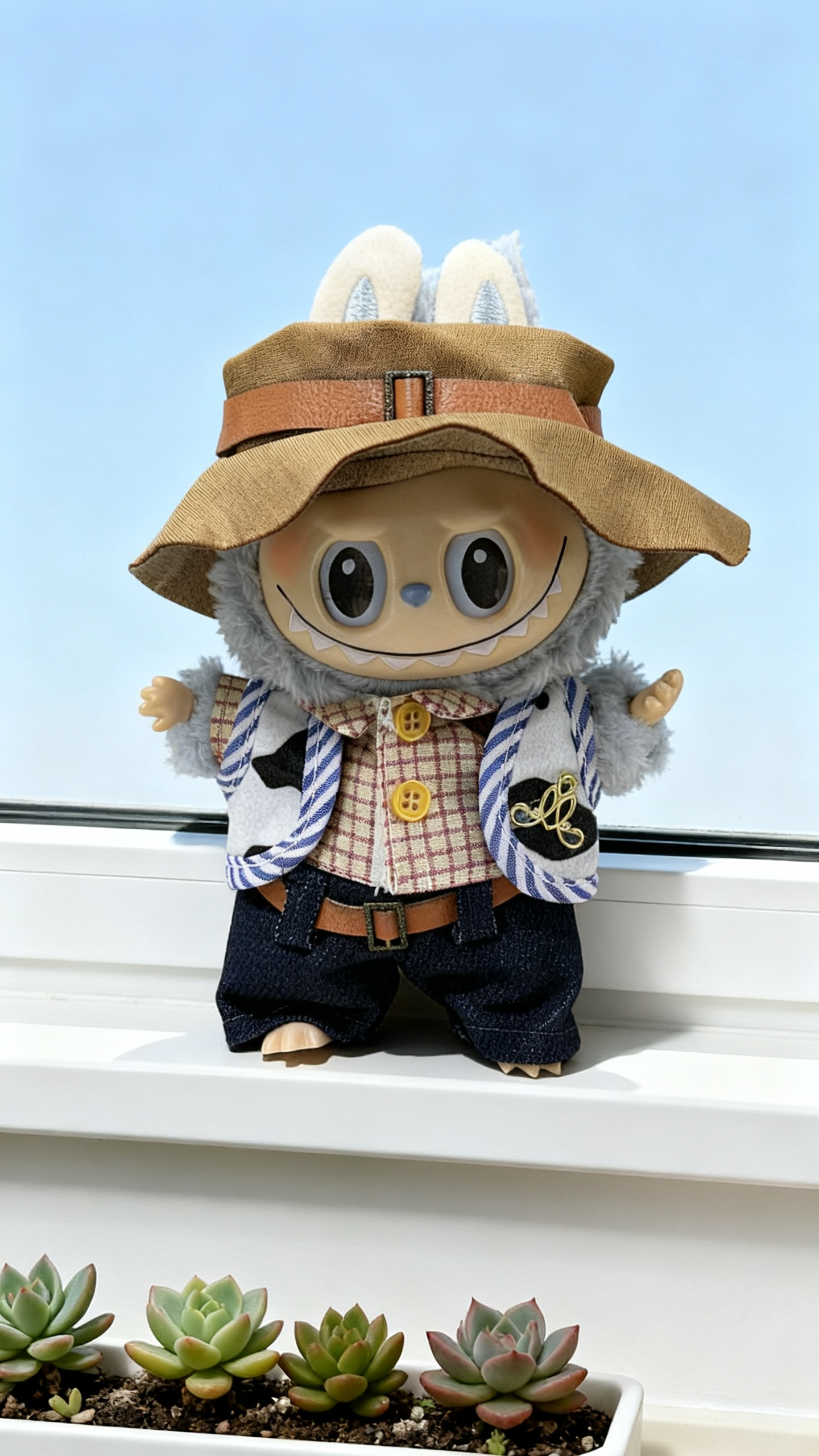 Blue sandy beach style hat set