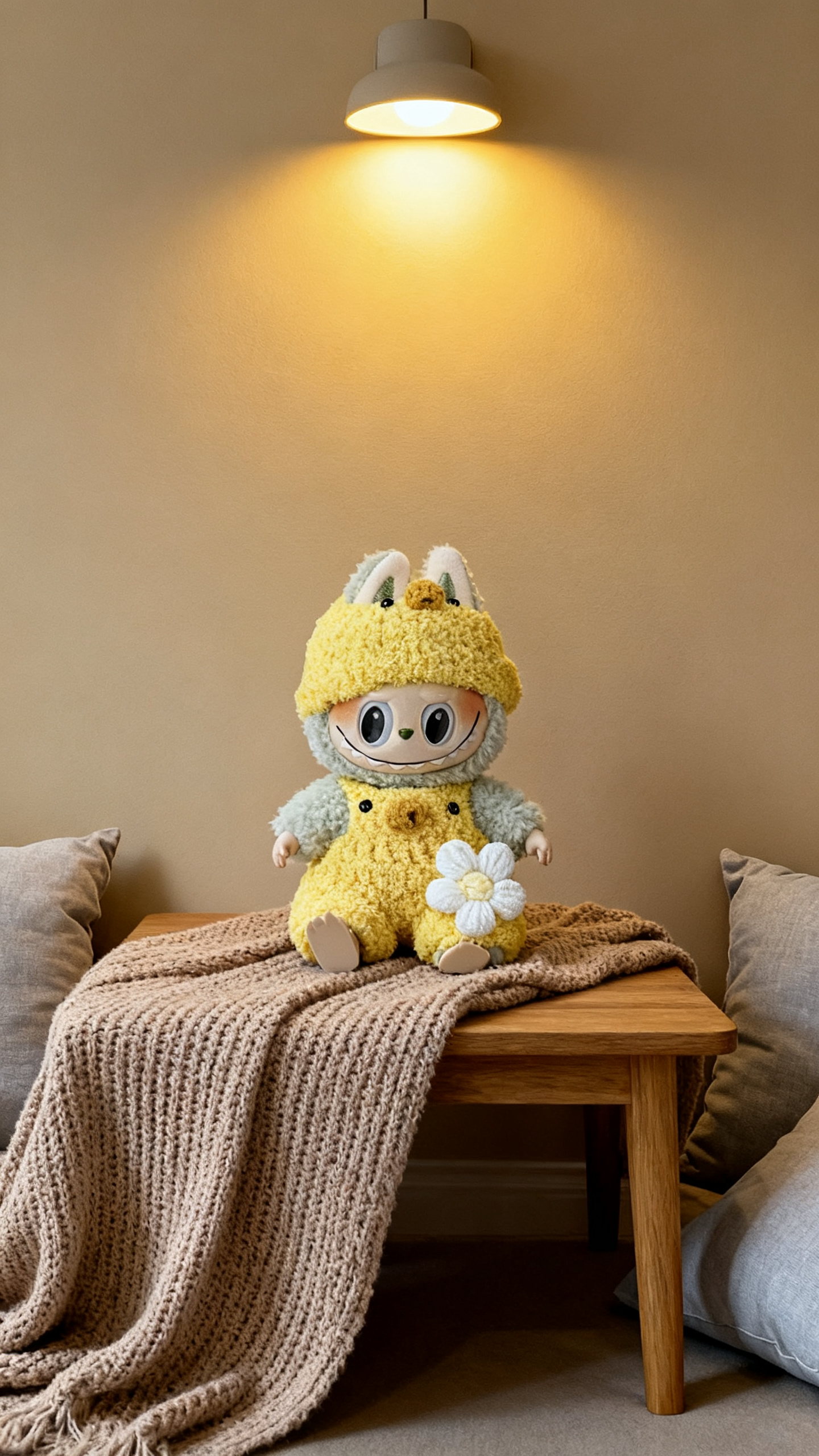 yellow plush and white floral dress