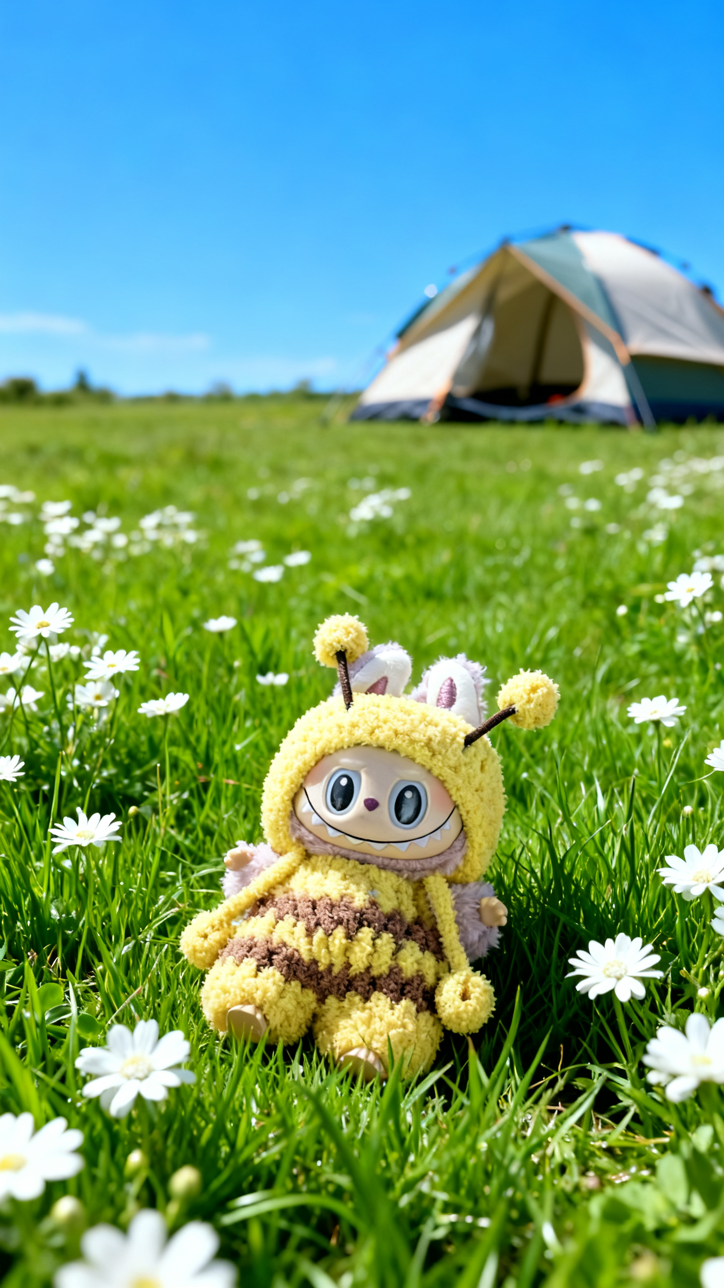 Yellow plush little bee set