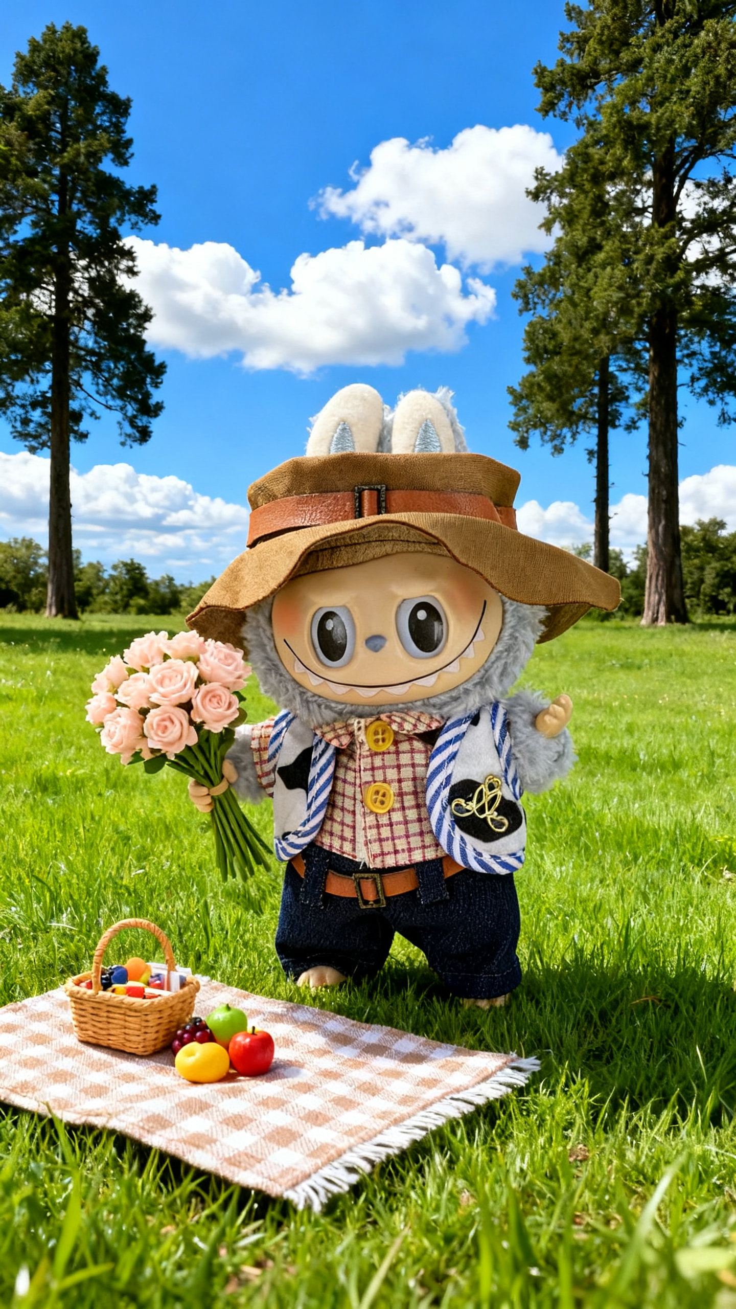Blue sandy beach style hat set