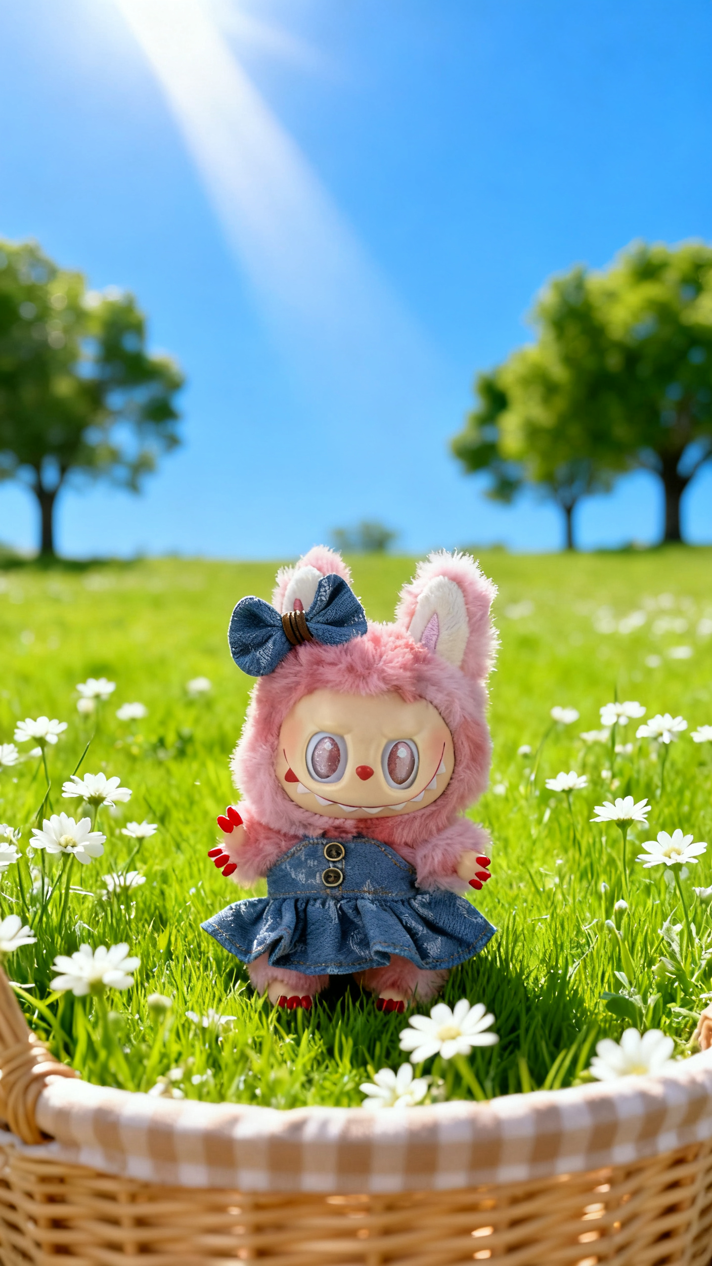 light blue denim dress in the style of big brands