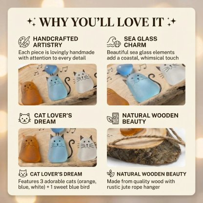 😻💕 Super Cute Sea Glass Cat Wall Hanging✨🐾