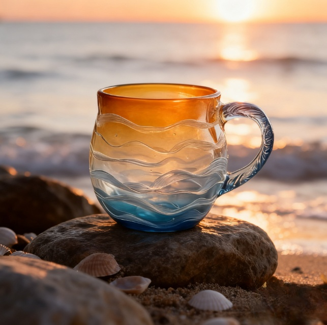 🎉Limited Edition, Only 100 Sets Left!- 🌊 Sea Glass Wave Mug