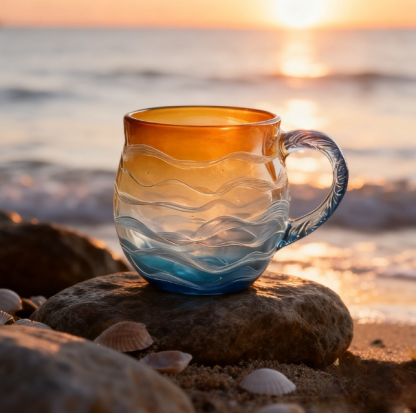 🎉Limited Edition, Only 100 Sets Left!- 🌊 Sea Glass Wave Mug