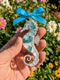 🌊 Handmade Sea Glass Ocean Ornament