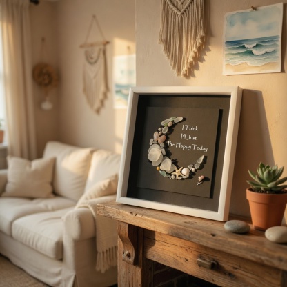 “I Think I’ll Just Be Happy Today.” Sea Glass Moon Art