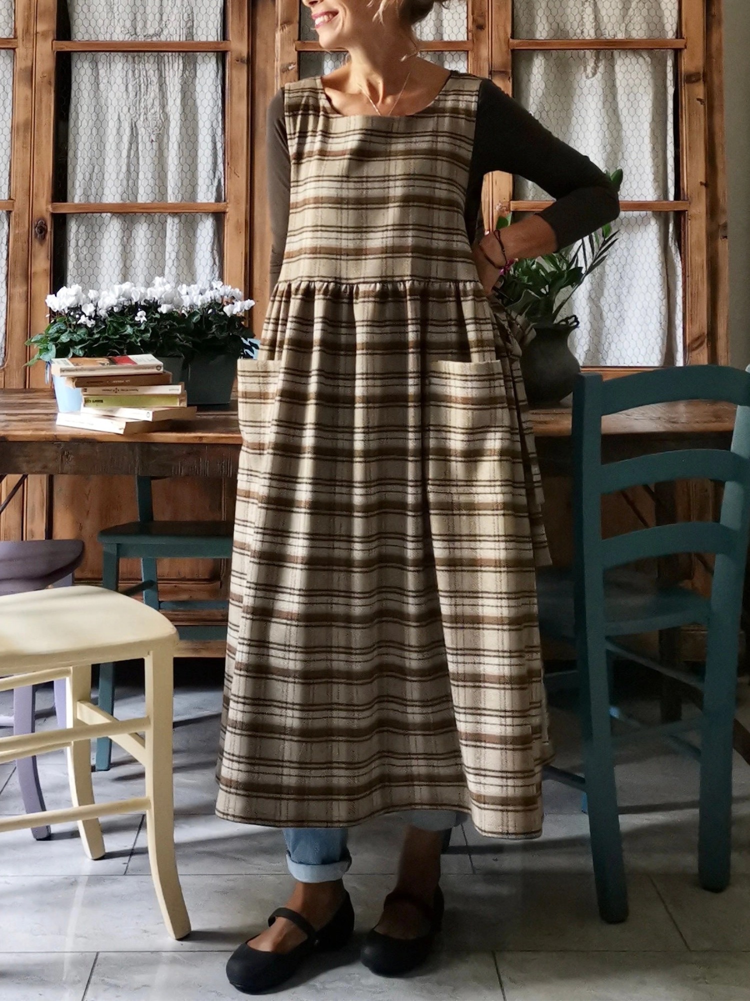 Brown Tartan Apron