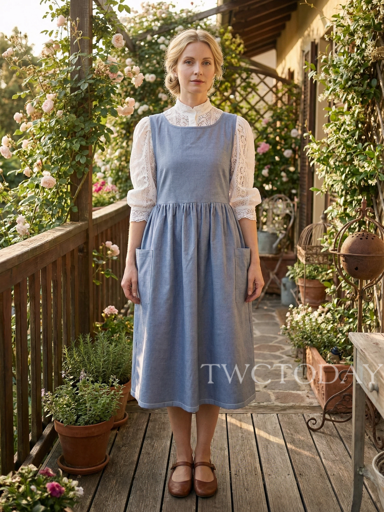 Vintage Blue Kitchen Apron   