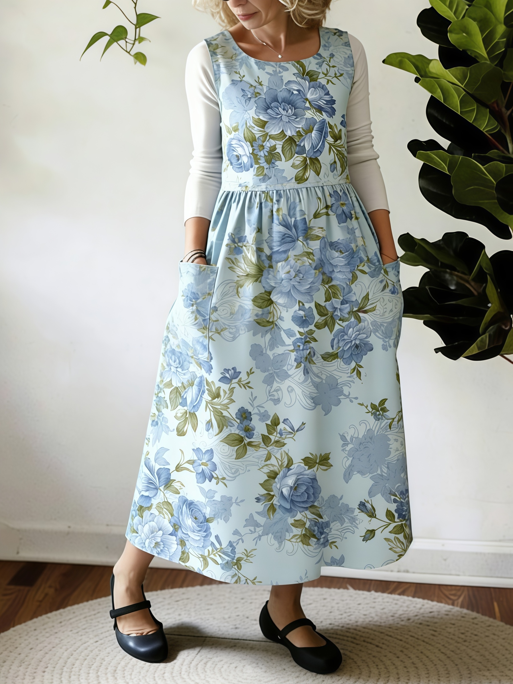 Mint Garden Fresh Flower Apron