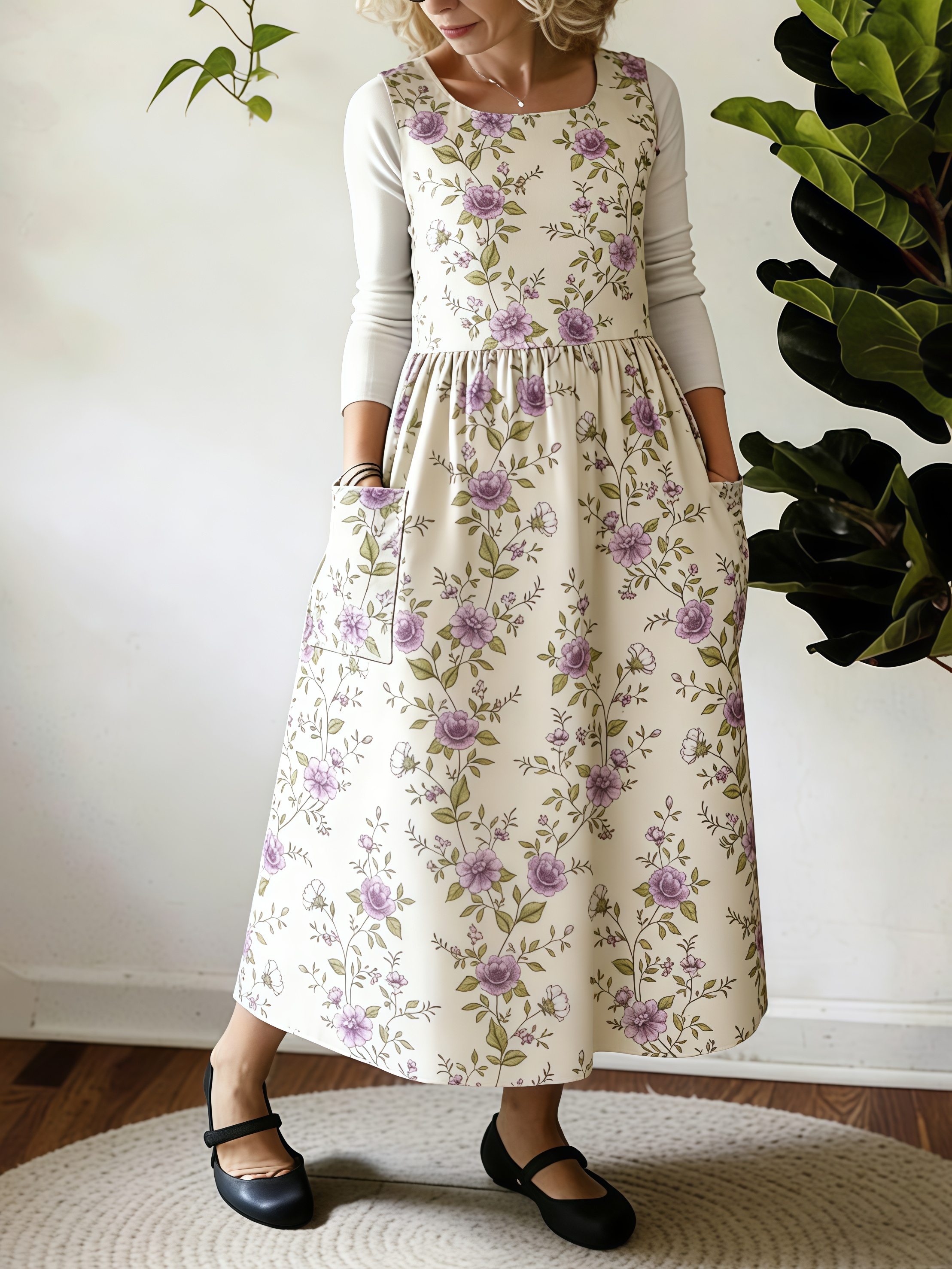 Purple Dream Fresh Flower Apron