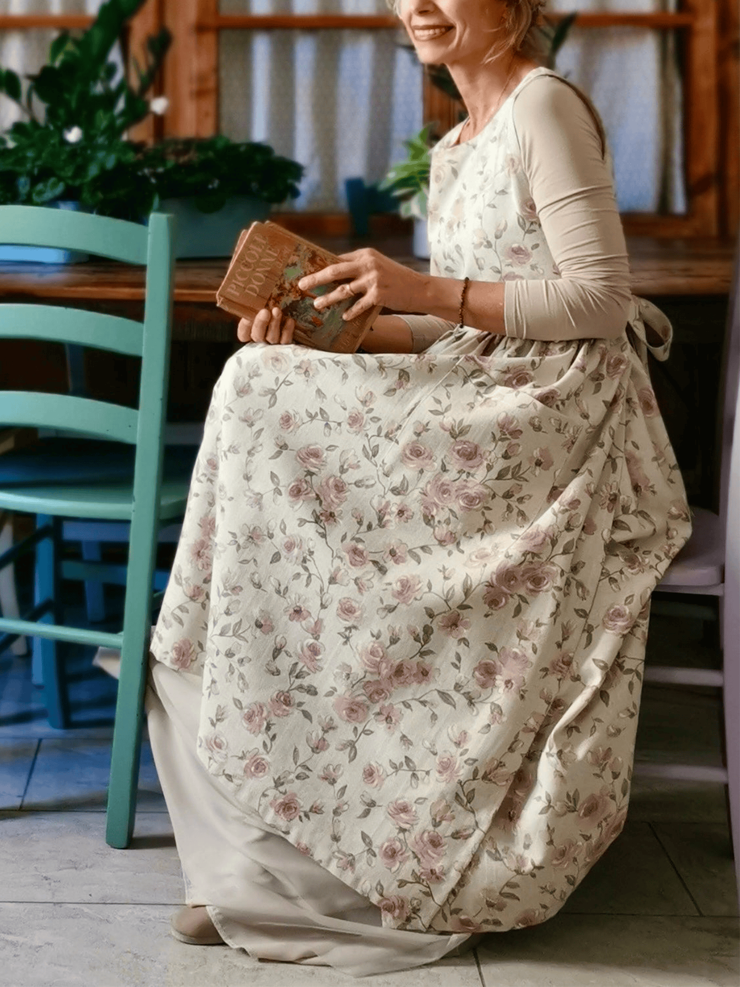 Romantic Apron with Country Roses