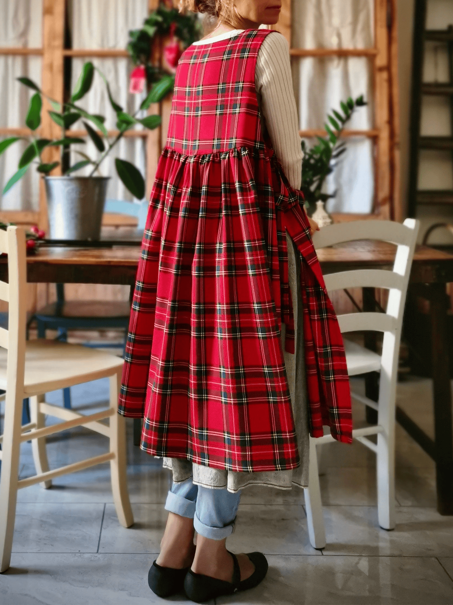 Red Tartan Apron