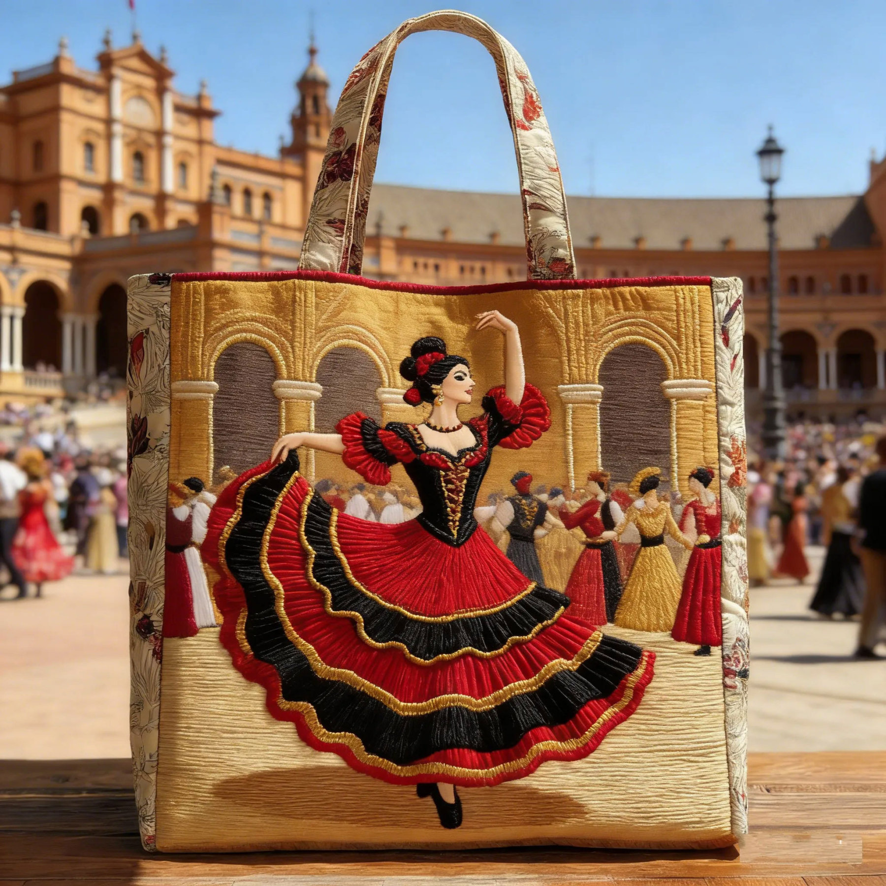 Flamenco Dancer Quilted Tote Bag