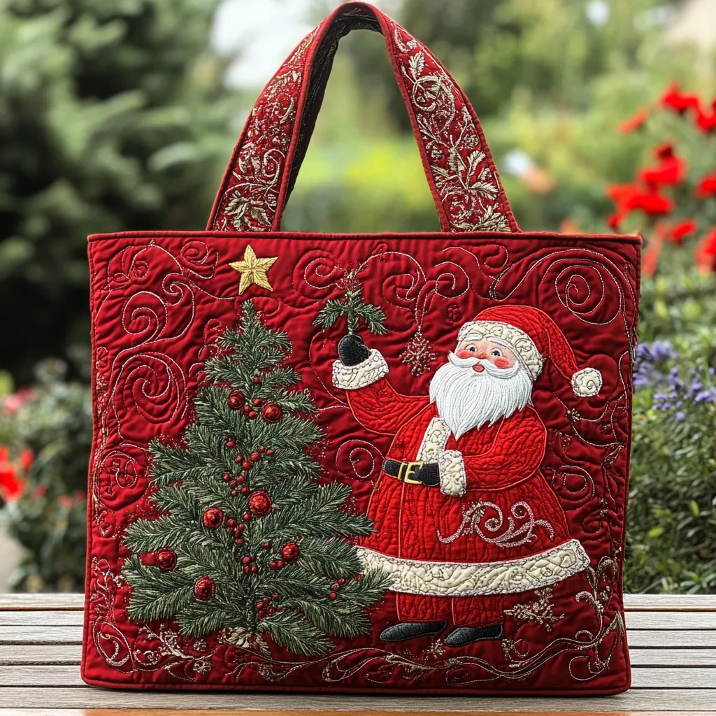 Santa Light Quilted Tote  Bag