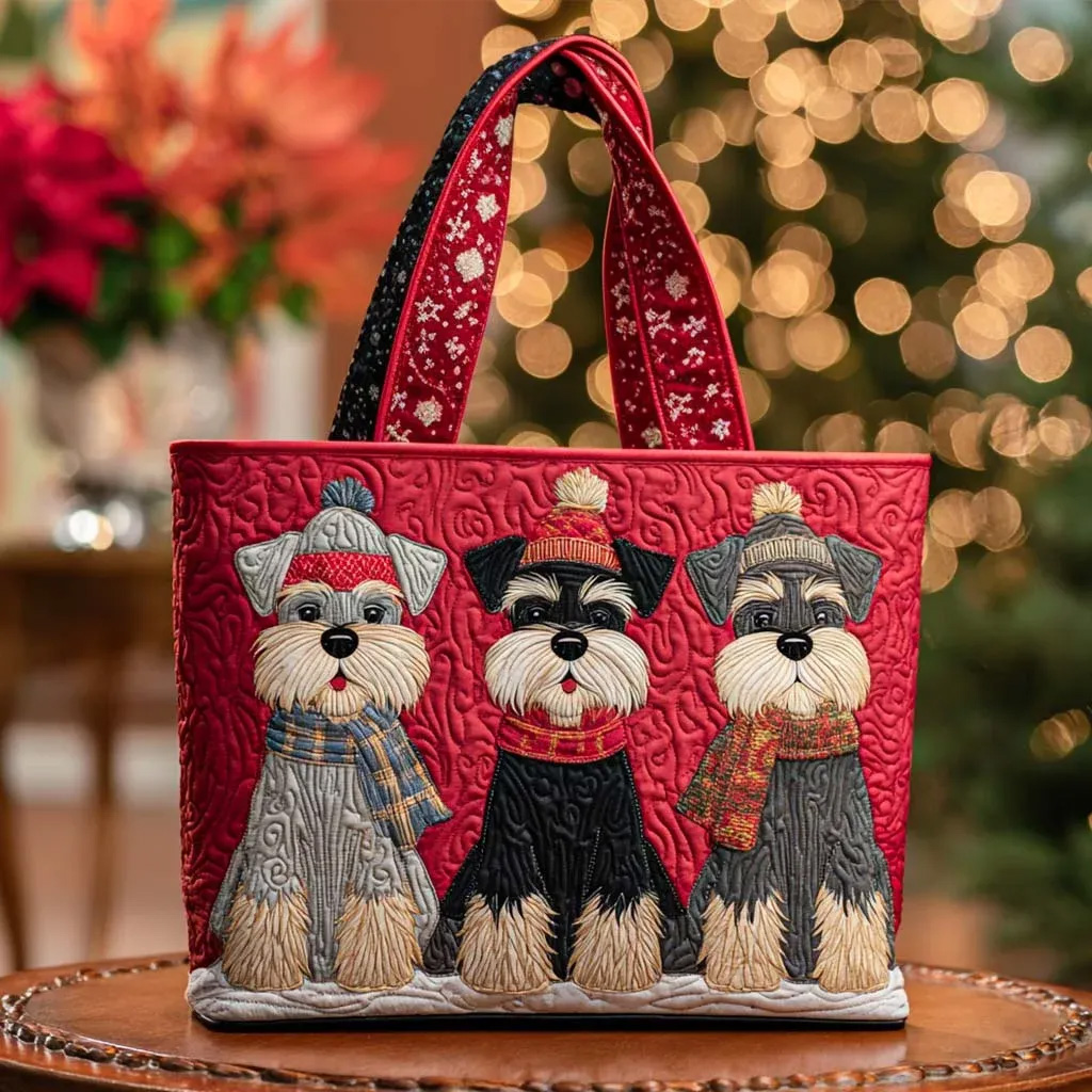 Schnauzer Quilted Tote Bag NCU0VT244