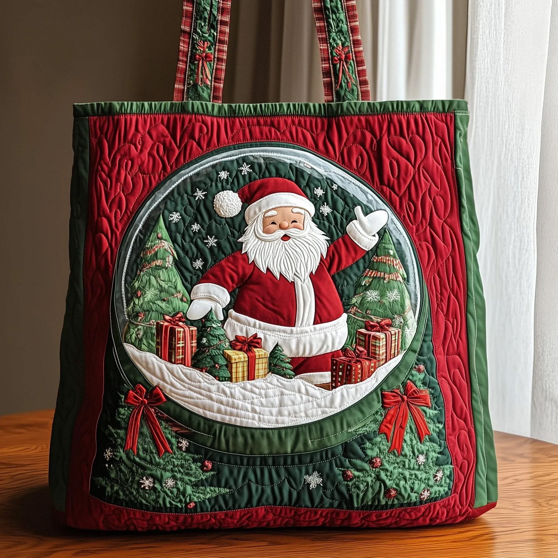 Santa Claus Wishing Version Quilted Handbag