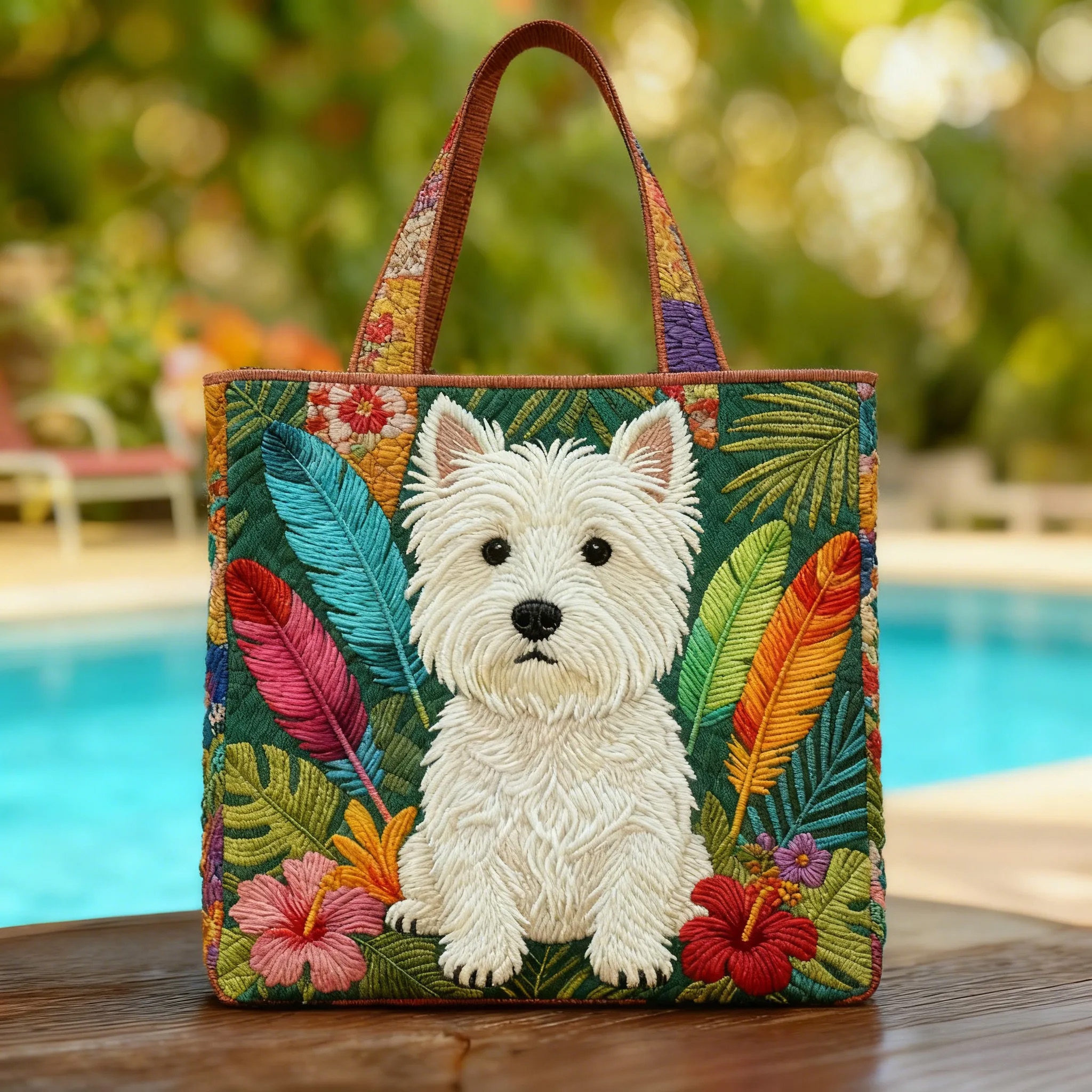 West Highland White Terrier Quilted Tote Bag