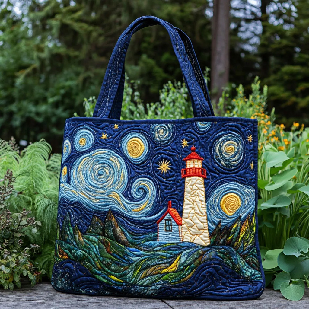 Dreamwave Lighthouse Quilted Tote Bag