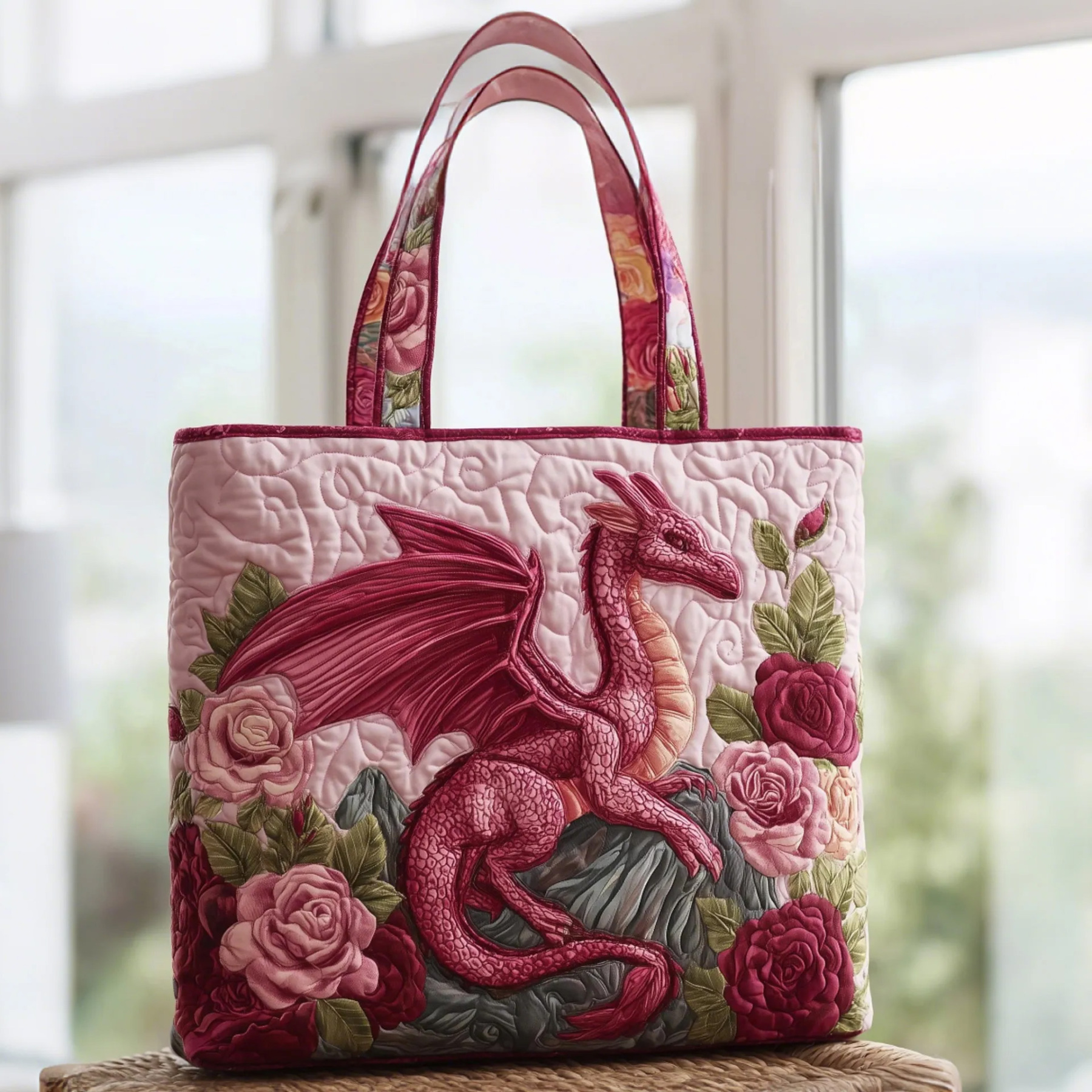 Majestic Dragon Quilted Tote Bag 