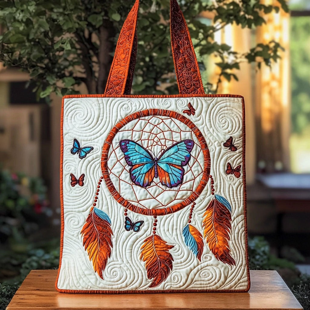 Dreamcatcher Butterfly Quilted Tote Bag