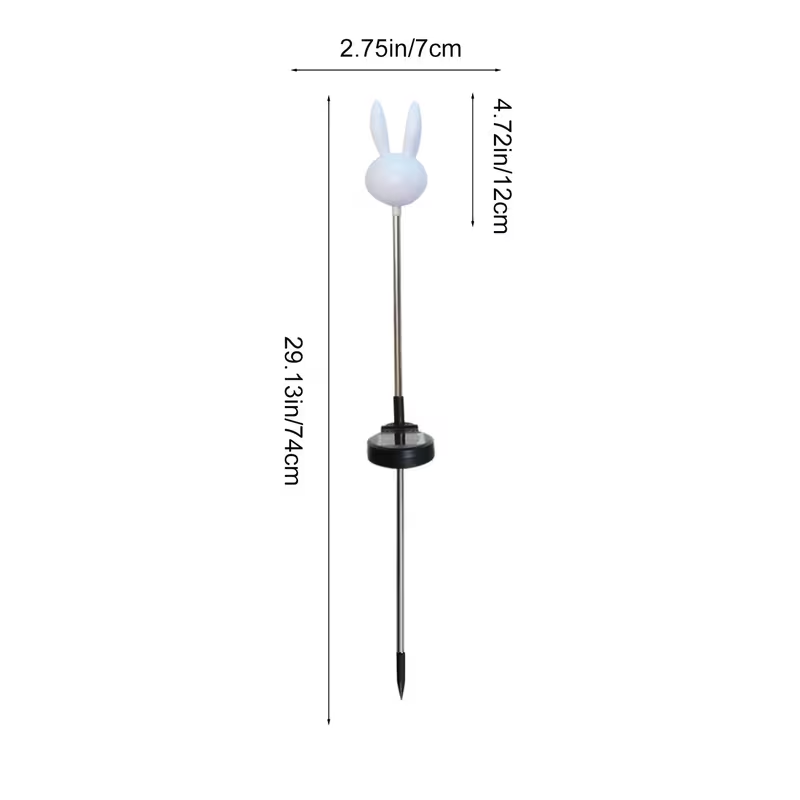 29.1in Solar Bunny Garden Stake Light 