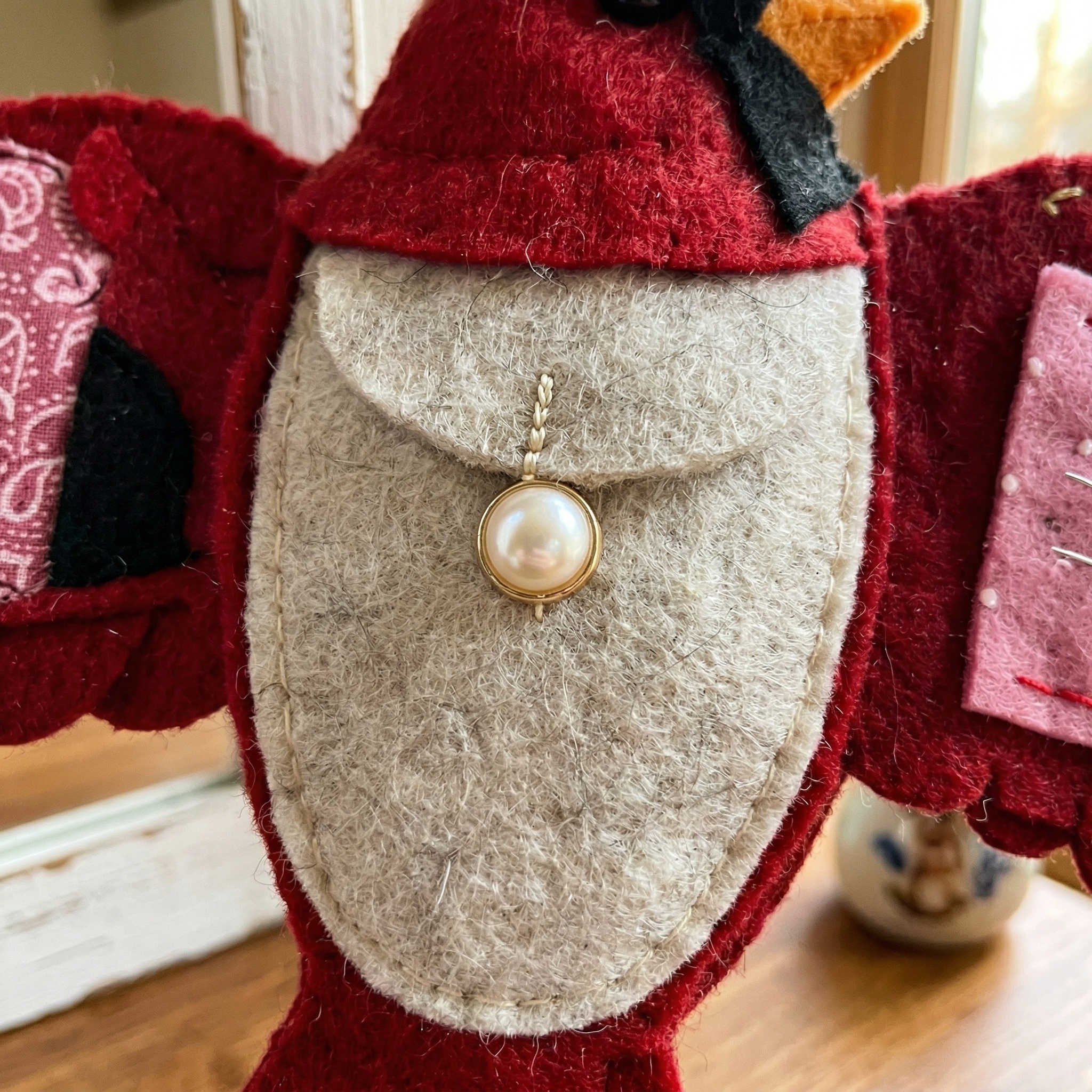 Handcrafted Bird Sewing Heirloom