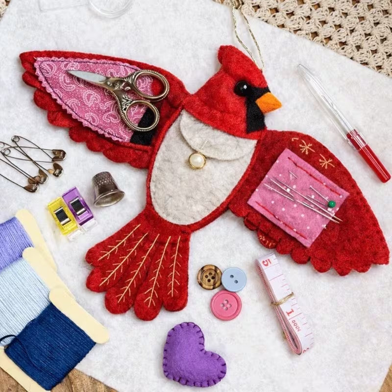 Handcrafted Bird Sewing Heirloom