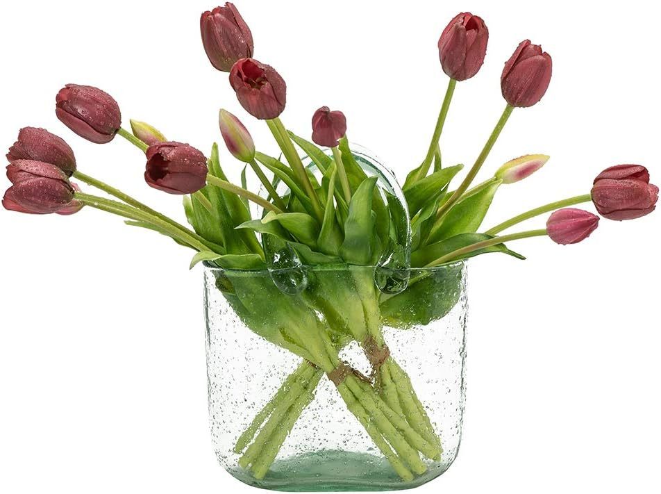 Real Touch Latex Tulip Bouquet (15pcs) – 3 Bunches Faux Tulips for Spring Home & Wedding Decor