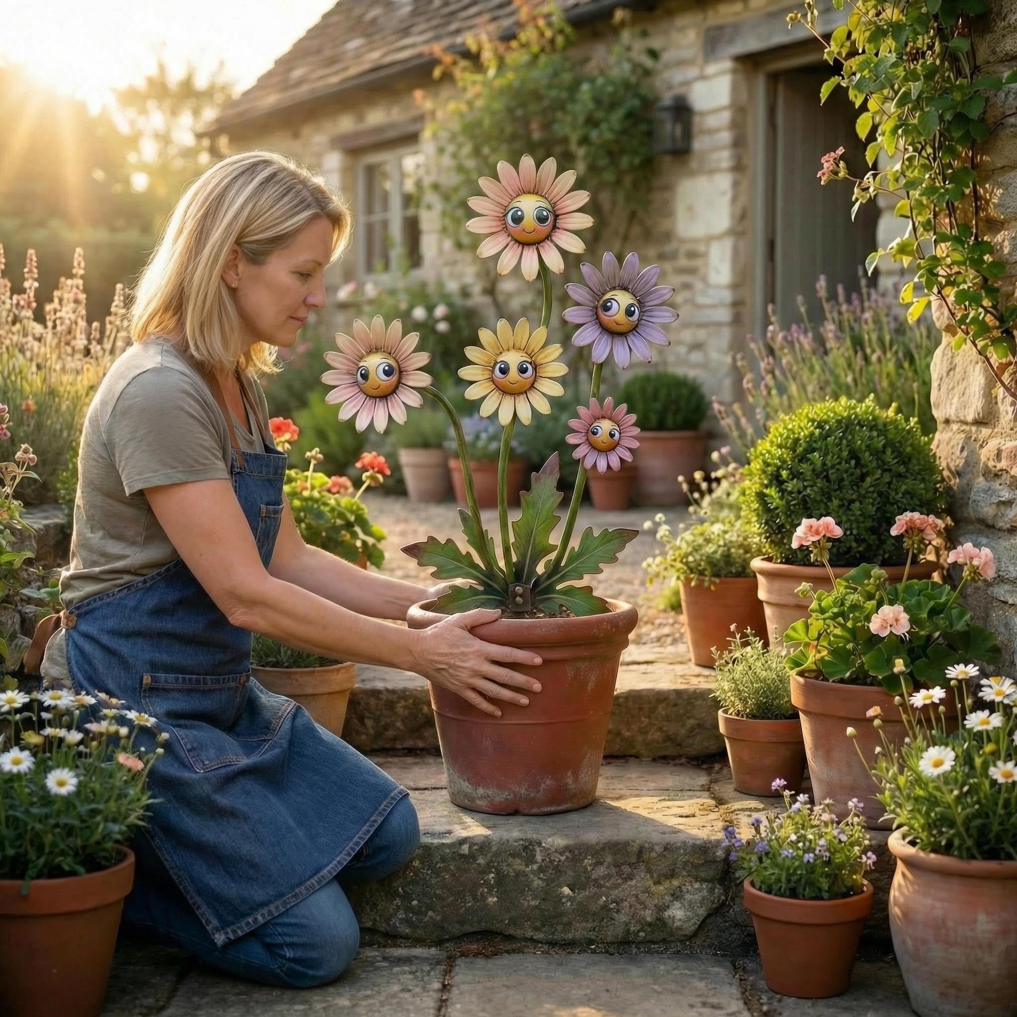 Whimsical Bloom Garden & Pot Stake