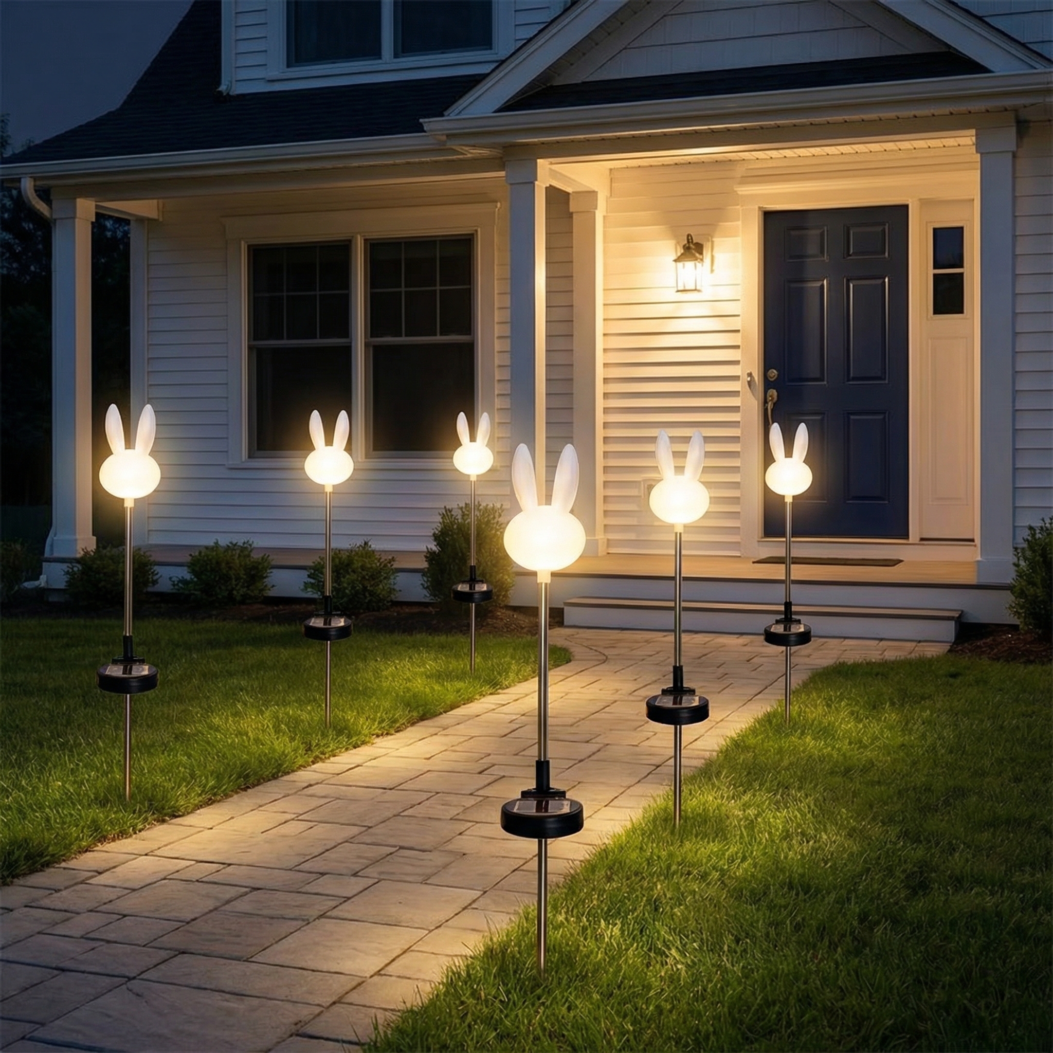 29.1in Solar Bunny Garden Stake Light 