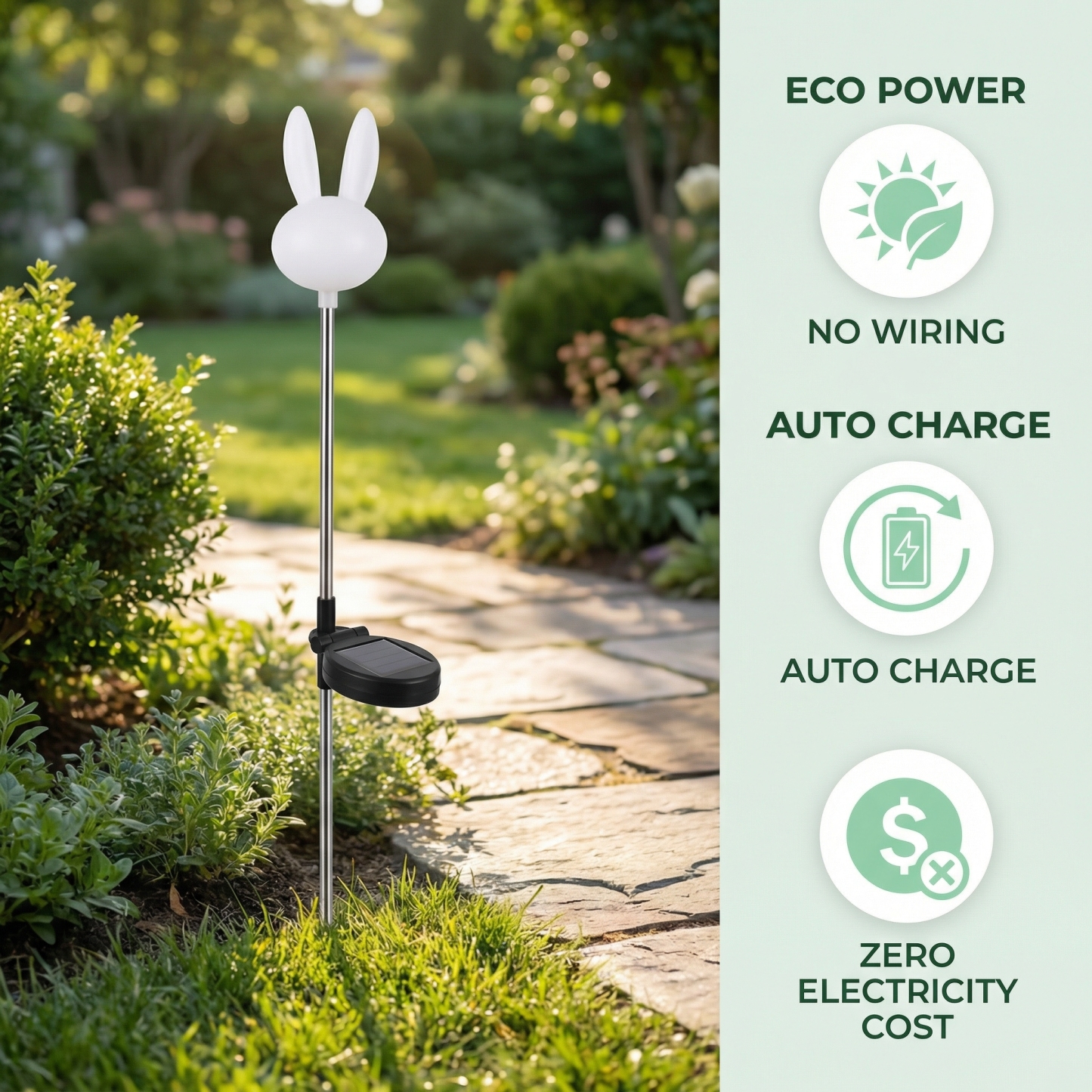 29.1in Solar Bunny Garden Stake Light 