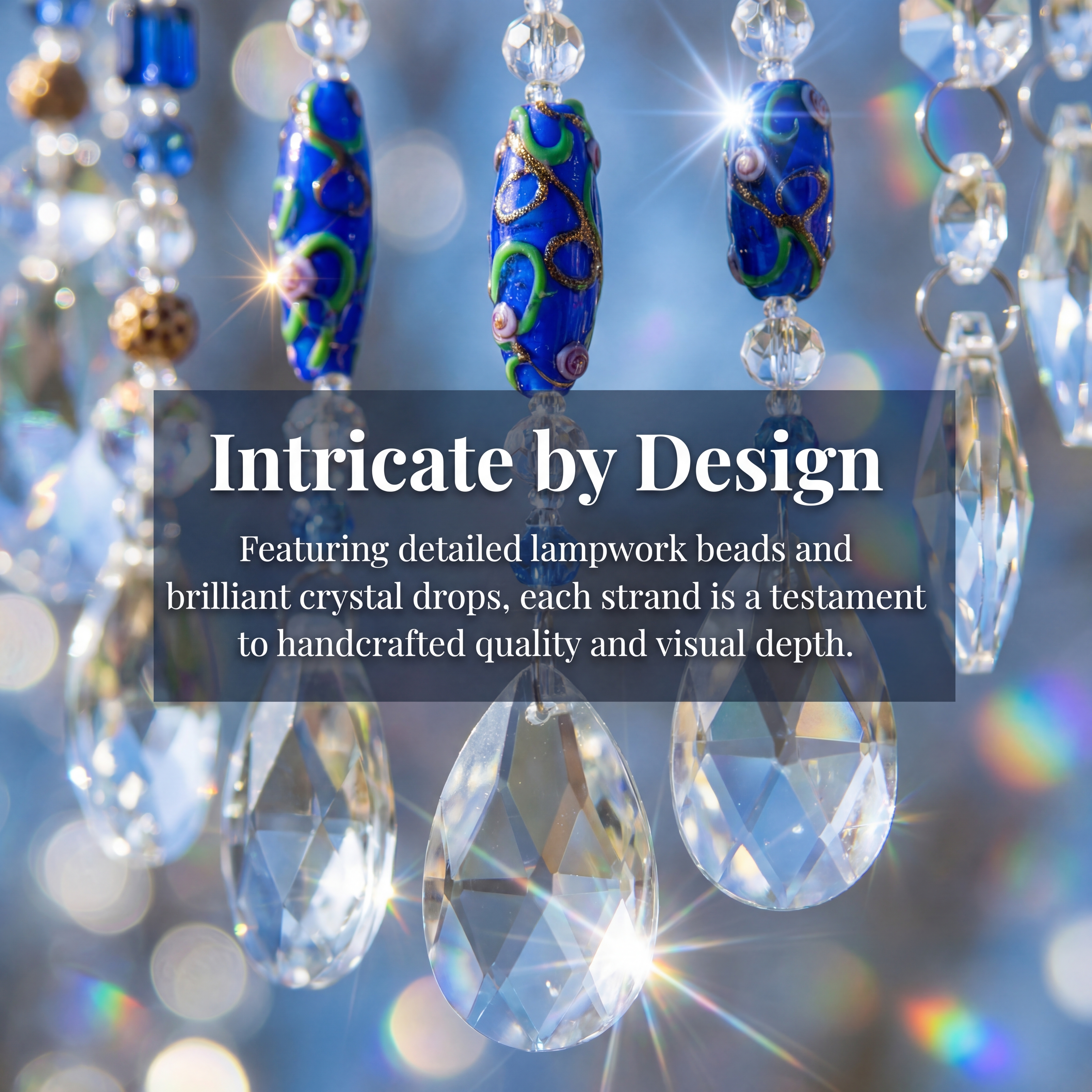 Blue Horseshoe Crystal Suncatcher